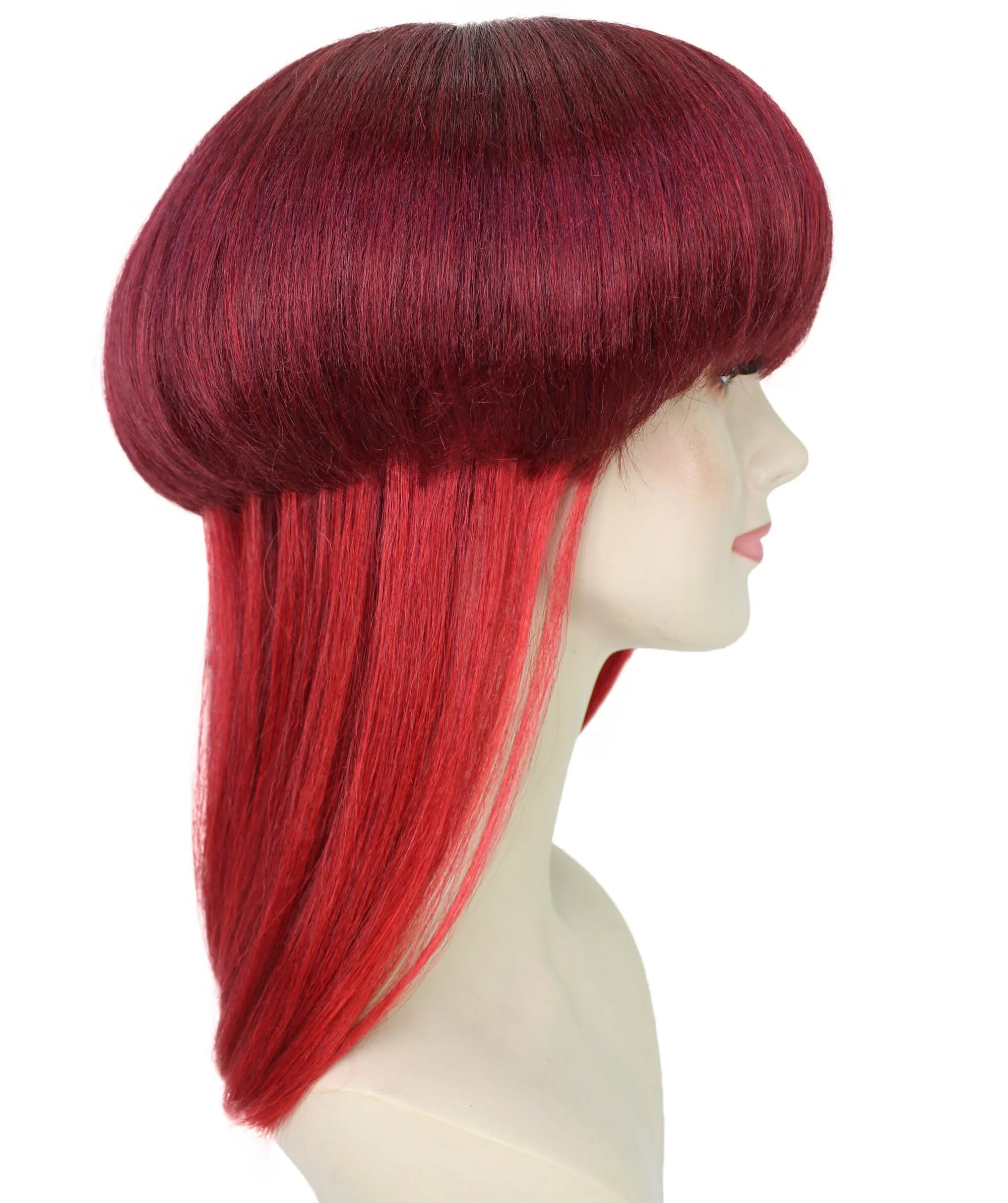 HPO Adult Women's Ombre Red Straight Long Hair Wig| Perfect for Cosplay| Flame-retardant Synthetic Fiber