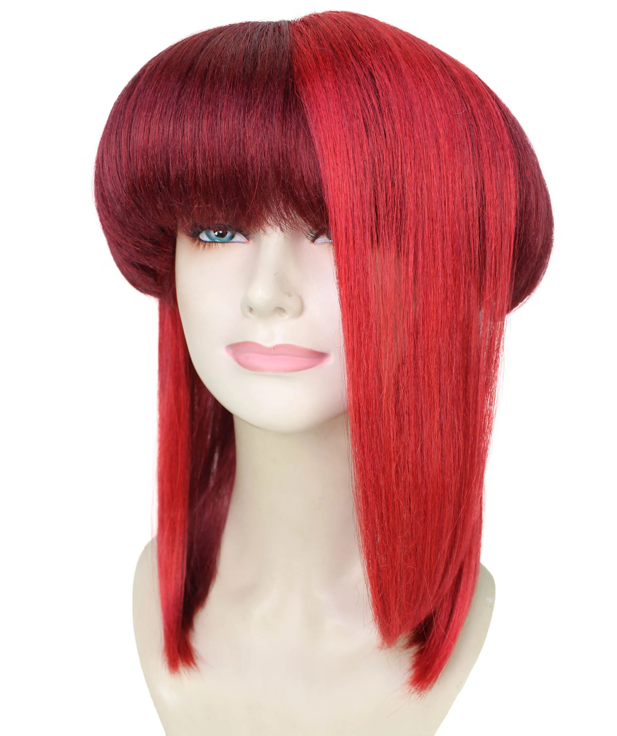 HPO Adult Women's Ombre Red Straight Long Hair Wig| Perfect for Cosplay| Flame-retardant Synthetic Fiber