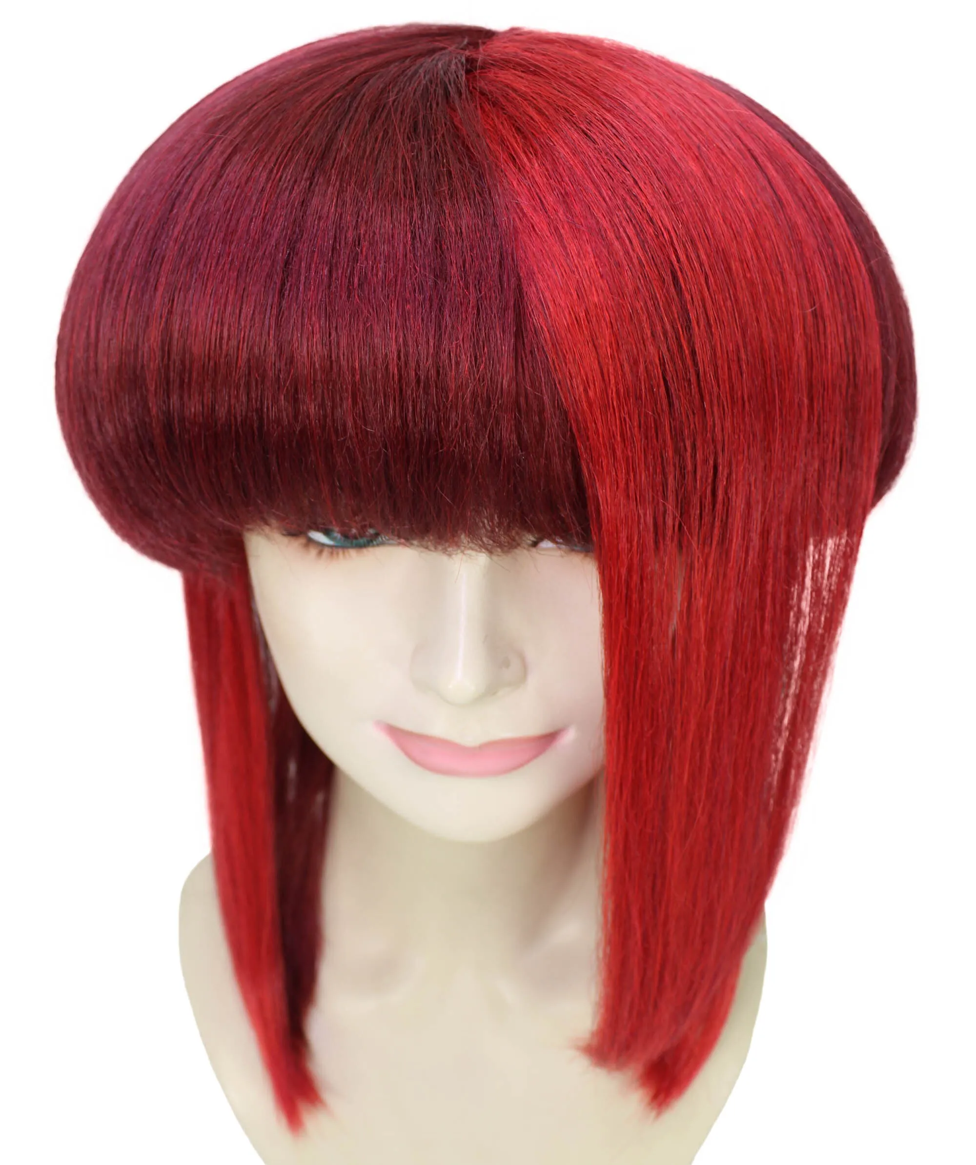 HPO Adult Women's Ombre Red Straight Long Hair Wig| Perfect for Cosplay| Flame-retardant Synthetic Fiber