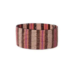 Ink   Alloy IA LXBR0406 Kenzie uniform vertical colorblock and stripes beaded stretch bracelet