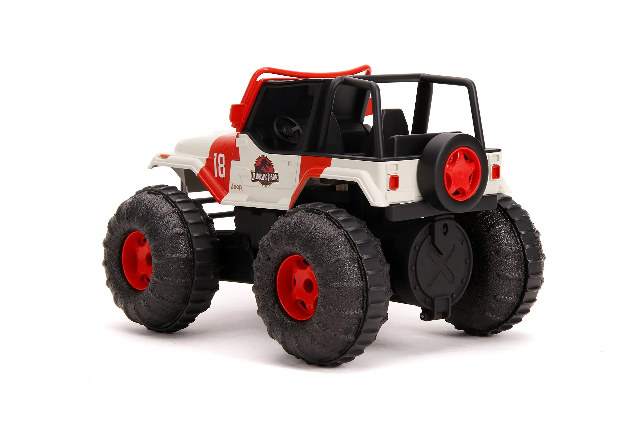 Jada Toys Jurassic World 10.5 Inch Jeep Wrangler Rc Water & Land Radio Control