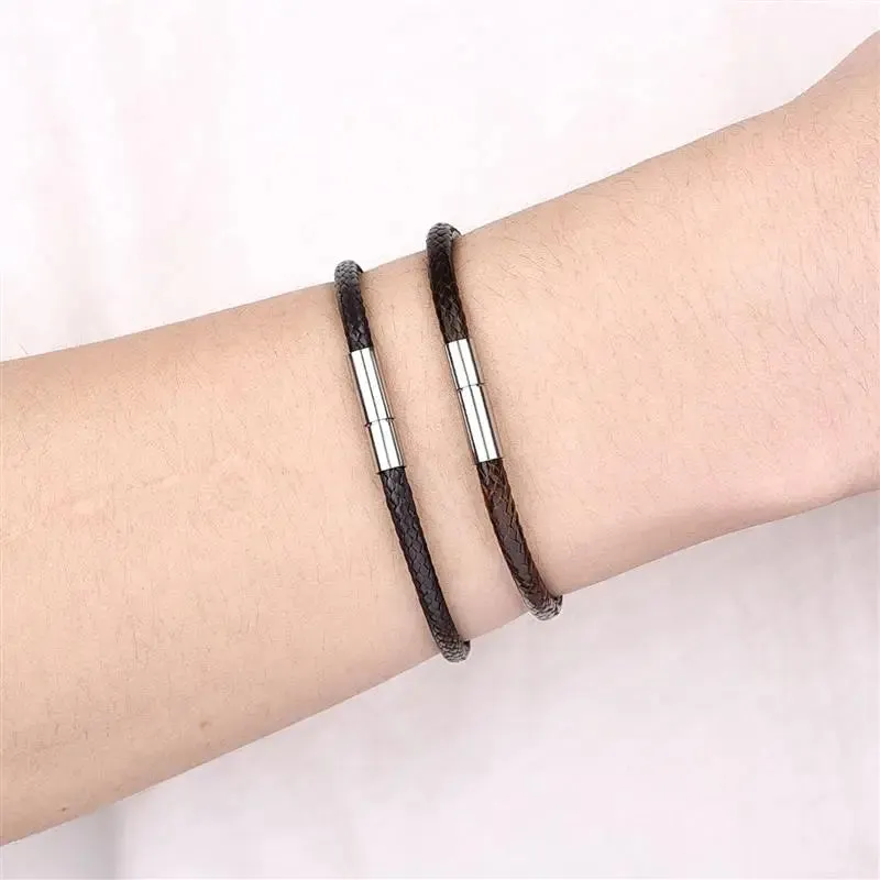 Jiayiqi Handmade Leather Waxed Cord Bracelets Lucky Rope Bracelet & Bangles For Women Men Wax Cord Thread Bracelets