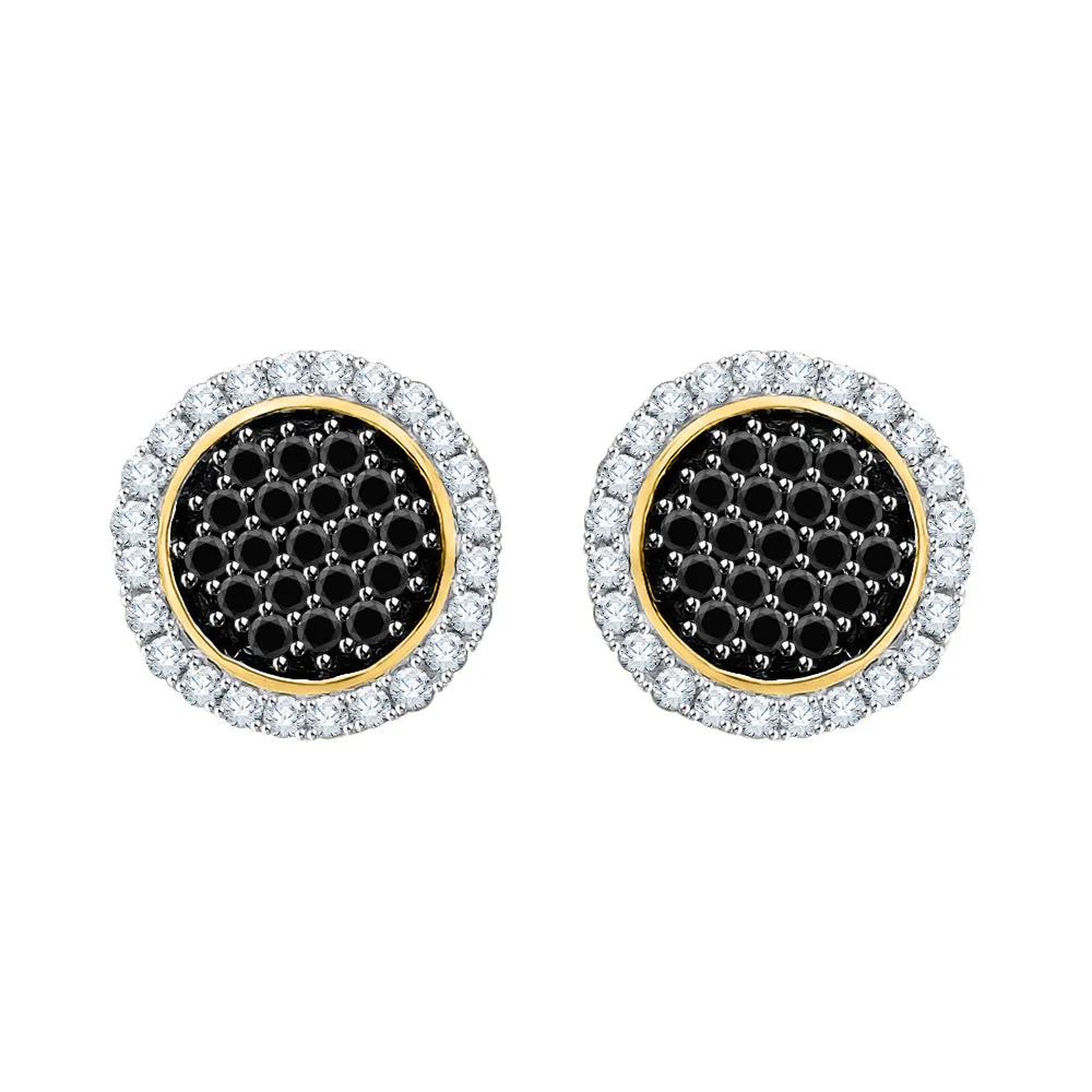 KATARINA Black and White Diamond Fashion Earrings (3/8 cttw)