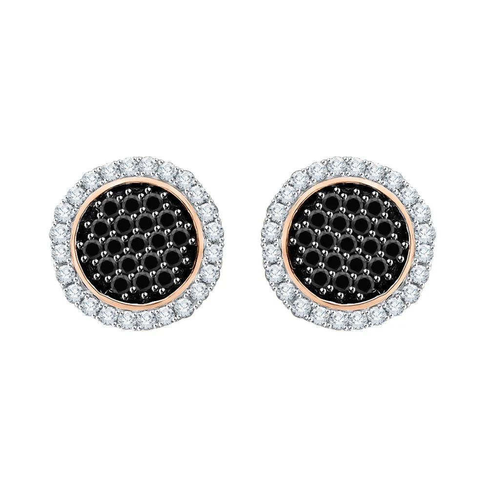 KATARINA Black and White Diamond Fashion Earrings (3/8 cttw)