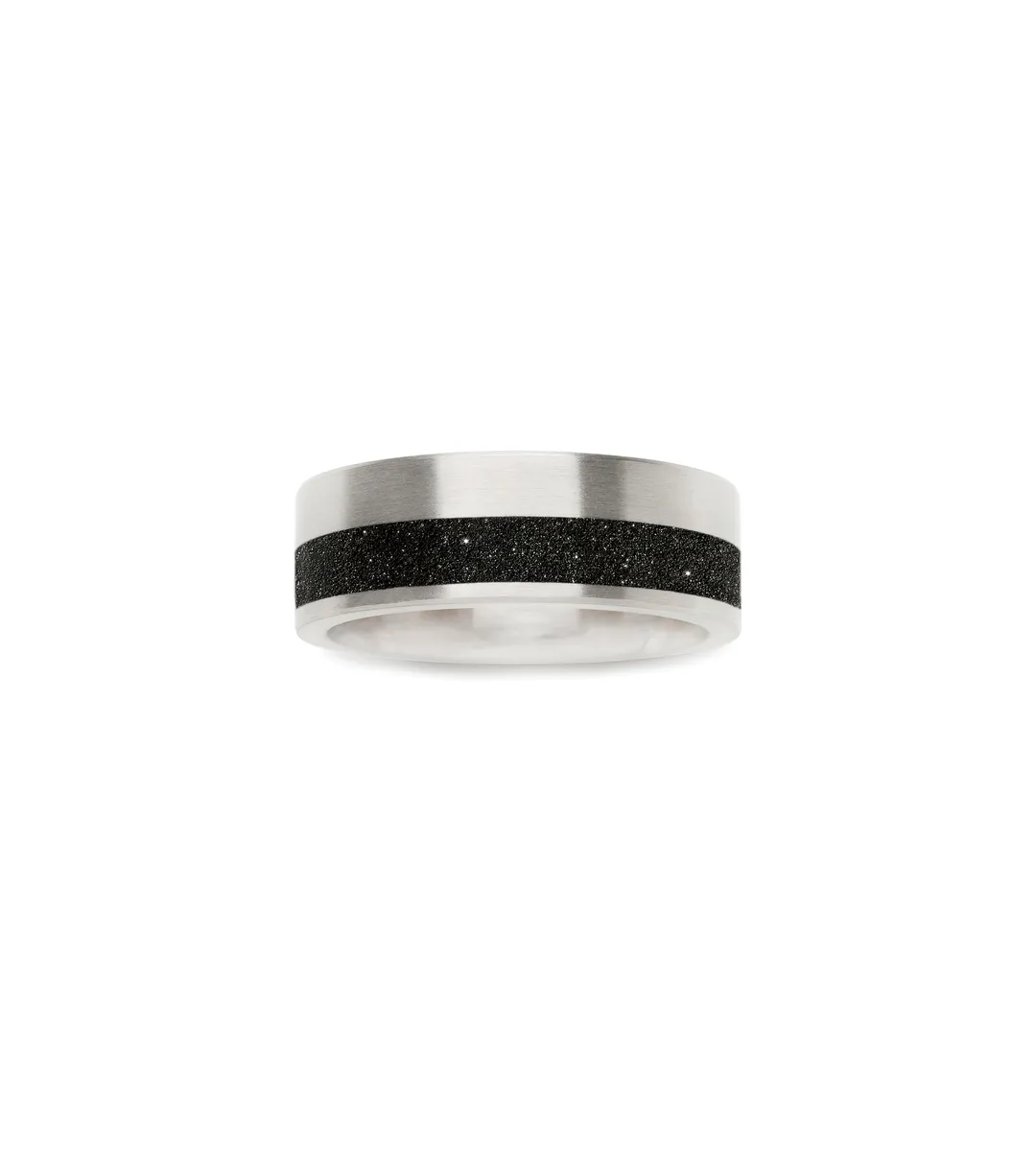 KMr136  Diamond Dust Concrete Stainless Steel Ring