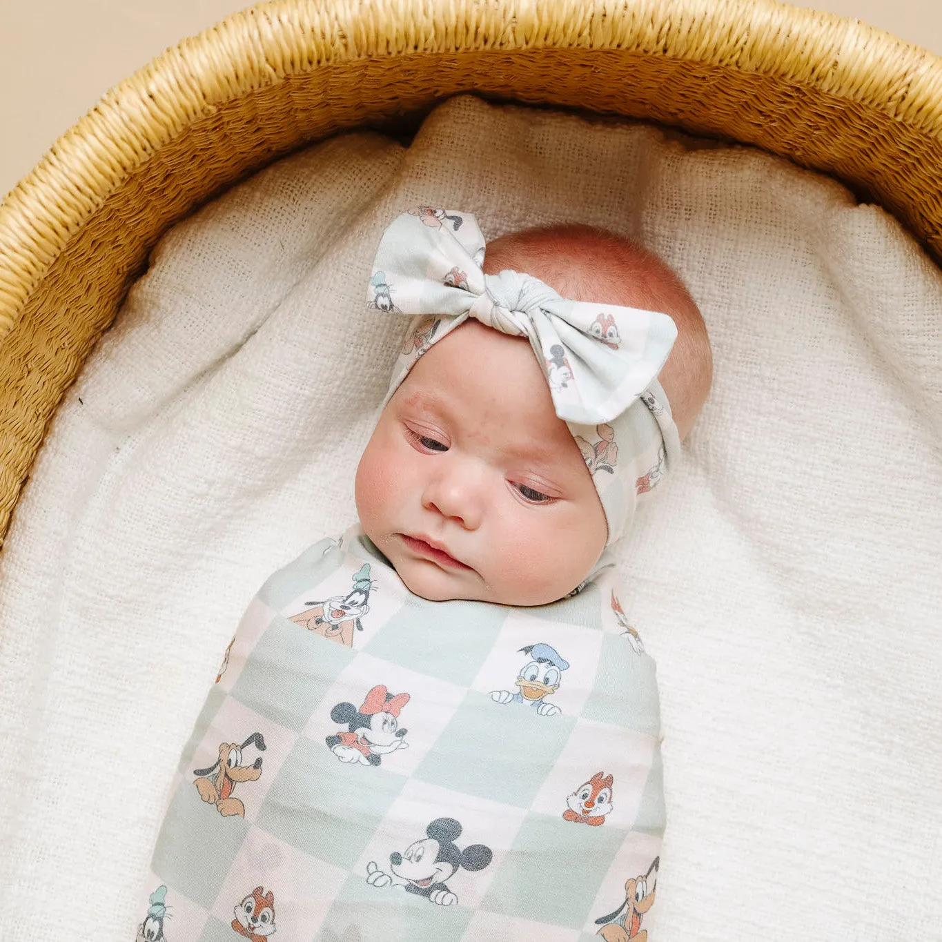 Knit Headband Bow - Mickey Mouse and Friends