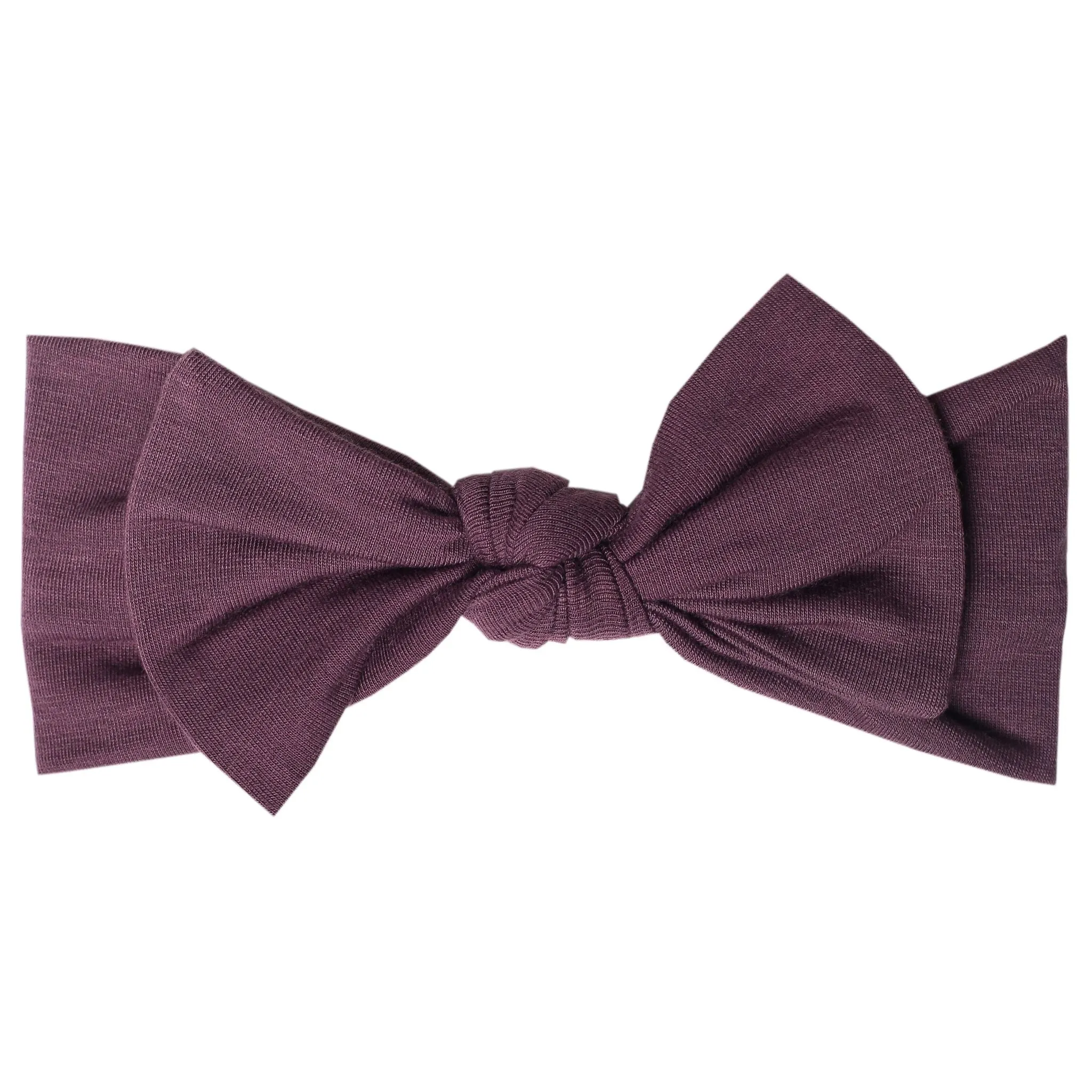 Knit Headband Bow - Plum