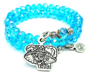 La Calavera Catrina Sea Siren Ocean Glass Wrap Bracelet