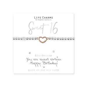 Life Charms "Sweet 16" Gold Heart Bracelet