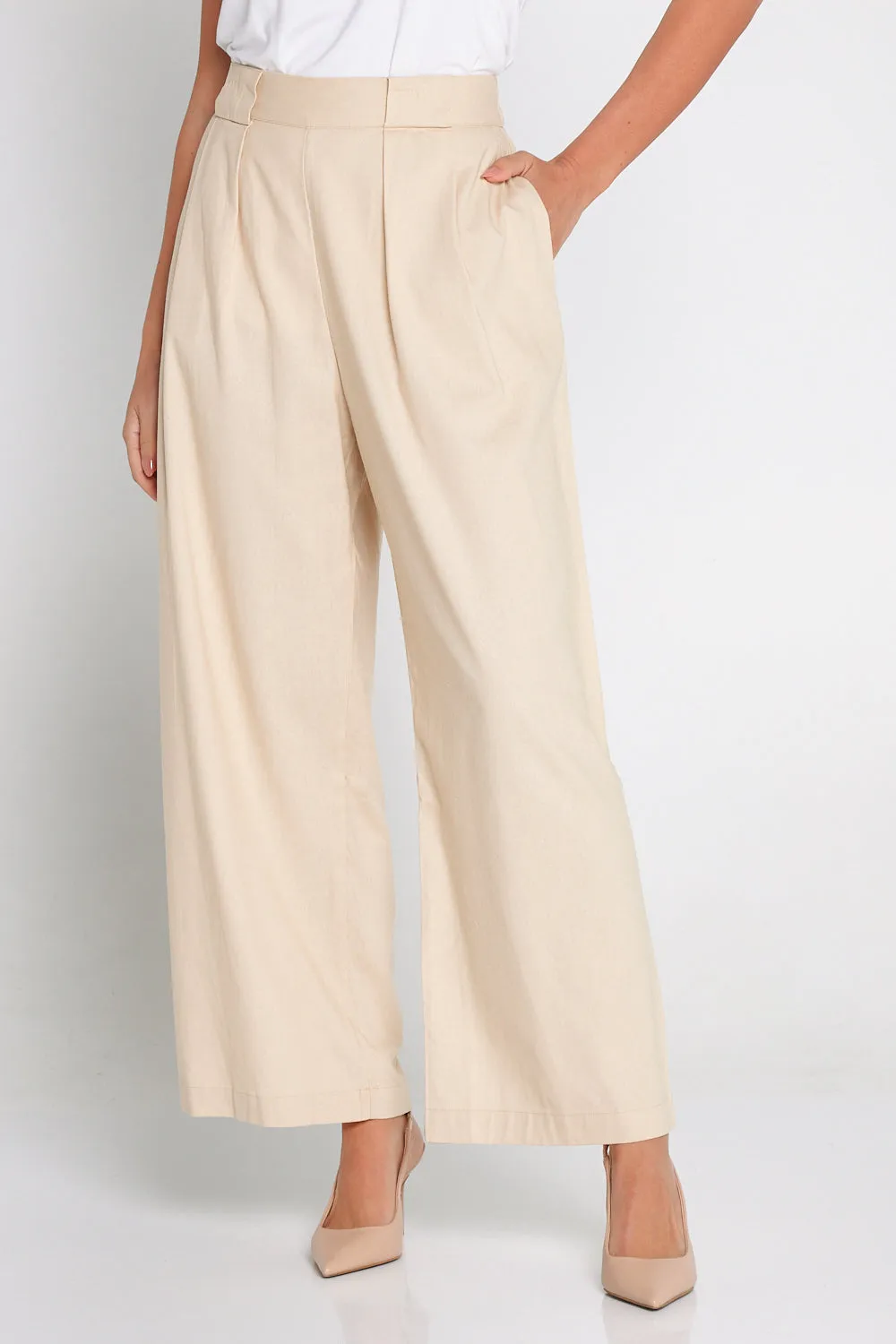 Mayfair Linen Trousers - Cream