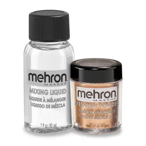 Mehron Metallic Powder With Mixing Liquid -Option Copper - 0.17 oz