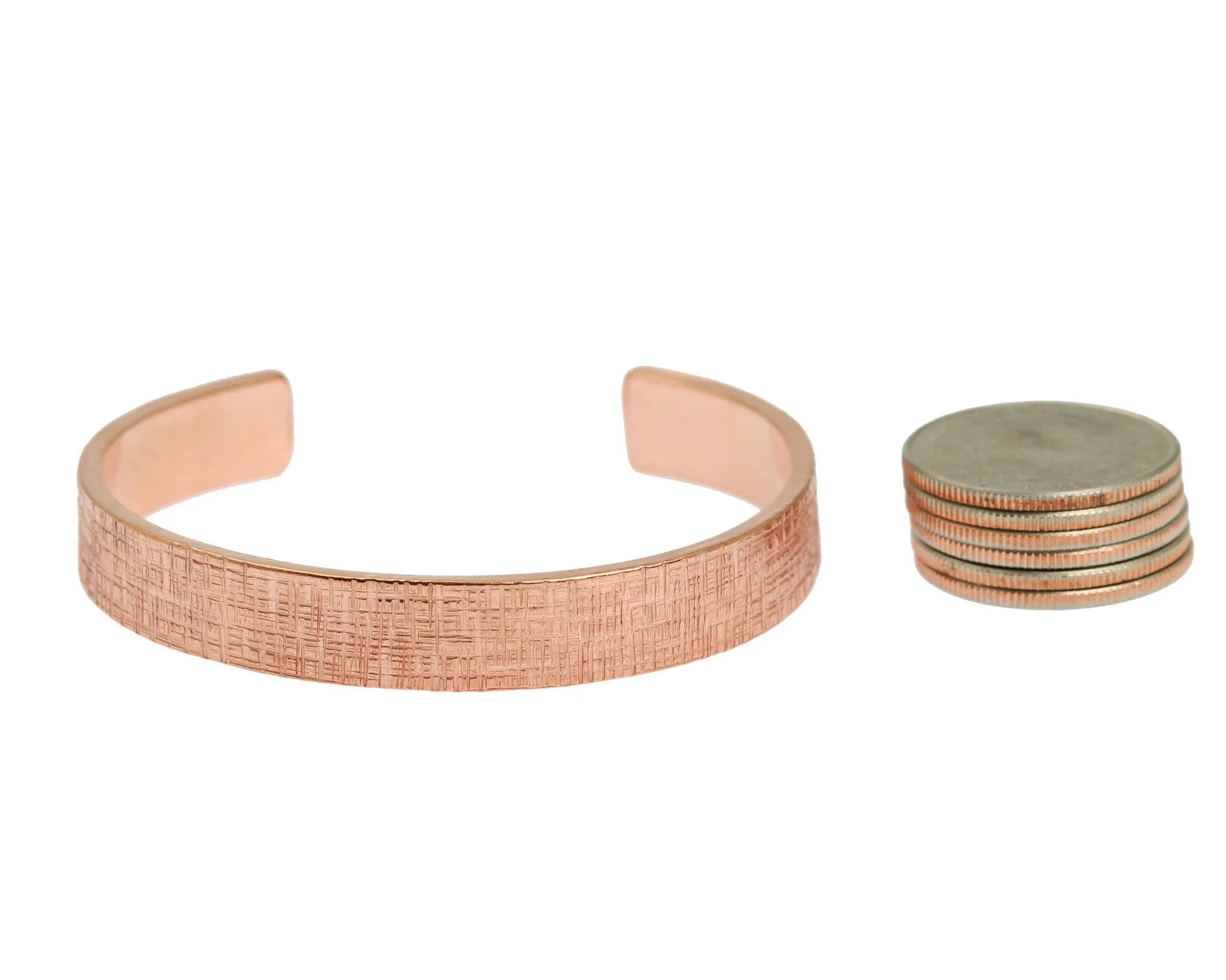 Men's Linen Copper Cuff Bracelet - 10mm Wide