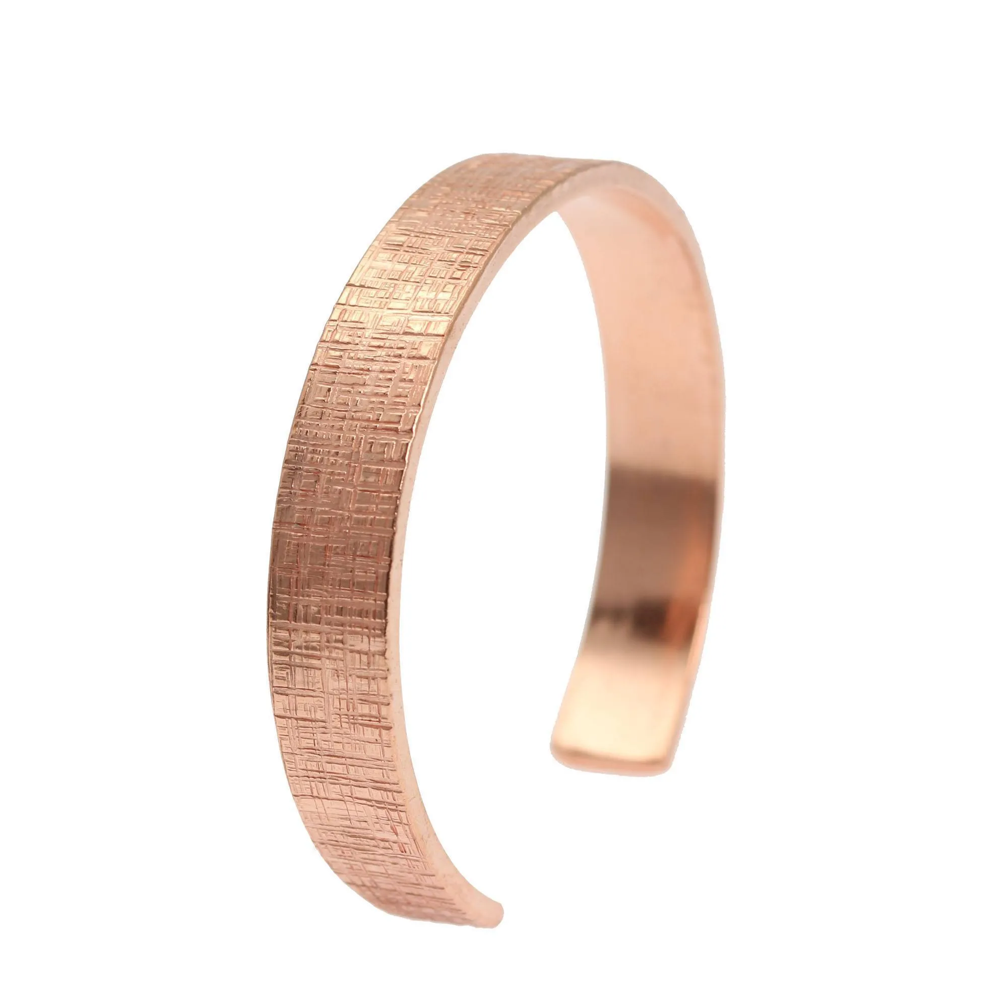 Men's Linen Copper Cuff Bracelet - 10mm Wide