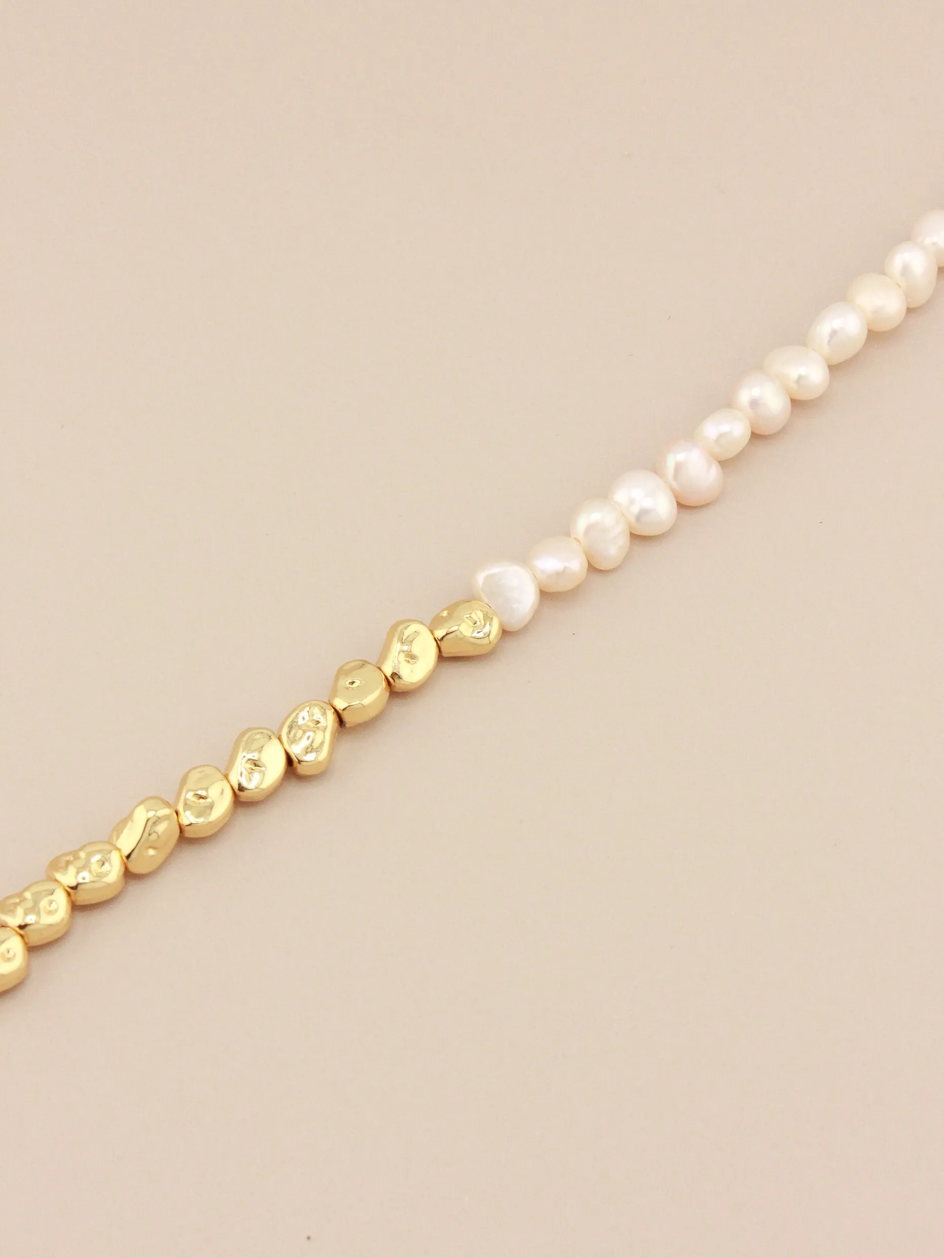 Mini Baroque Half Gold & Pearl Bracelet