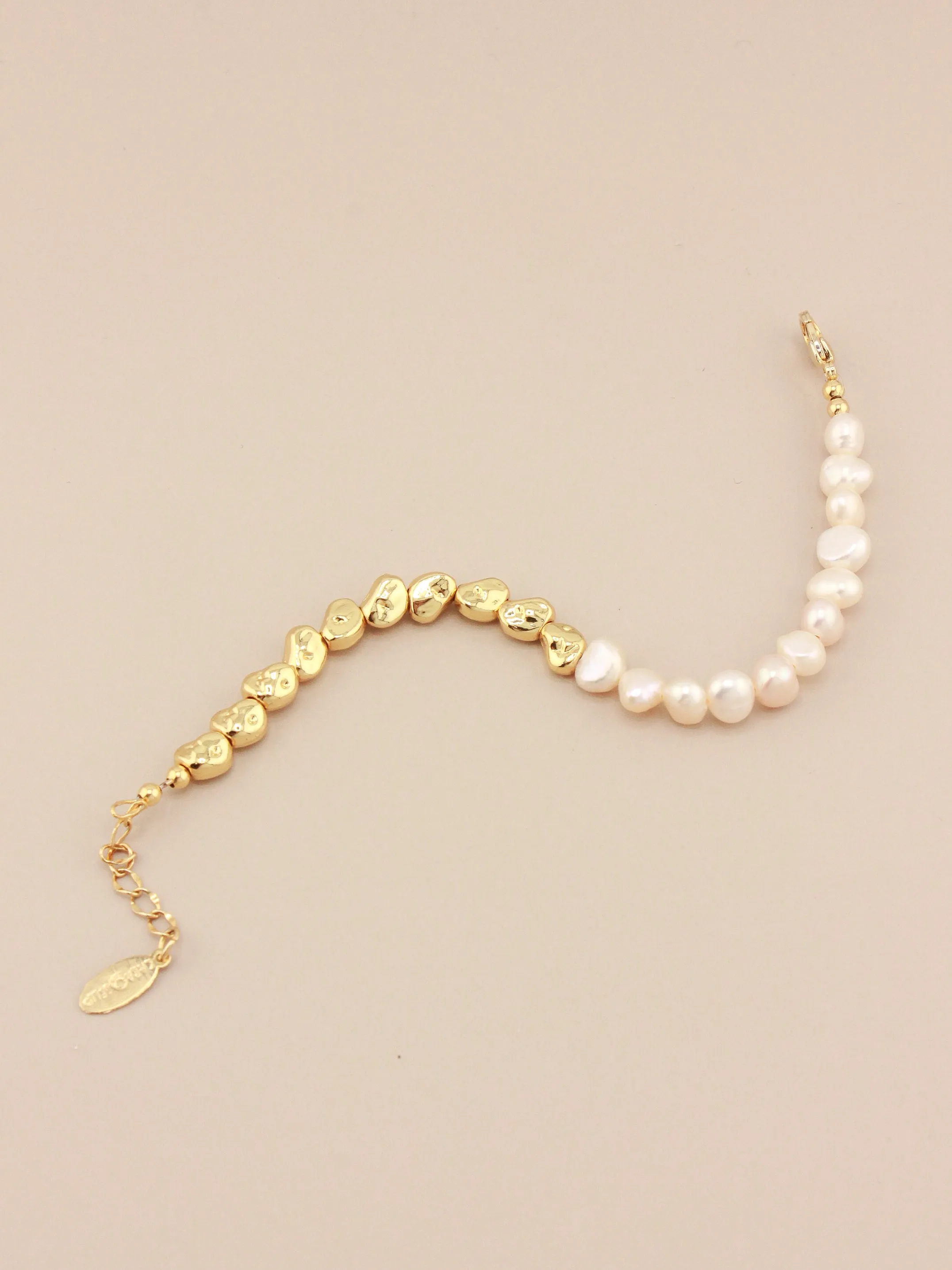 Mini Baroque Half Gold & Pearl Bracelet