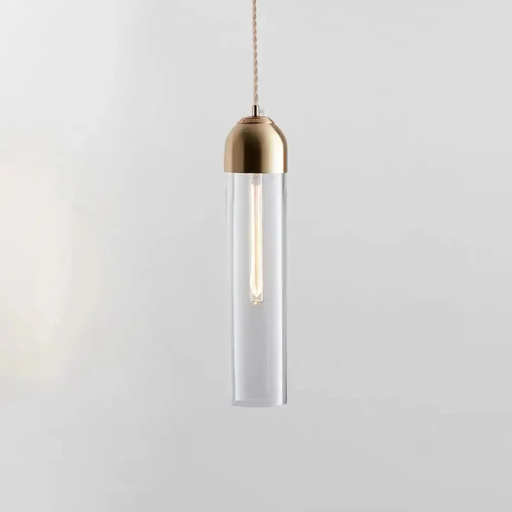 Modern Tubular Pendant Light - Sleek Glass Dining Room Lamp