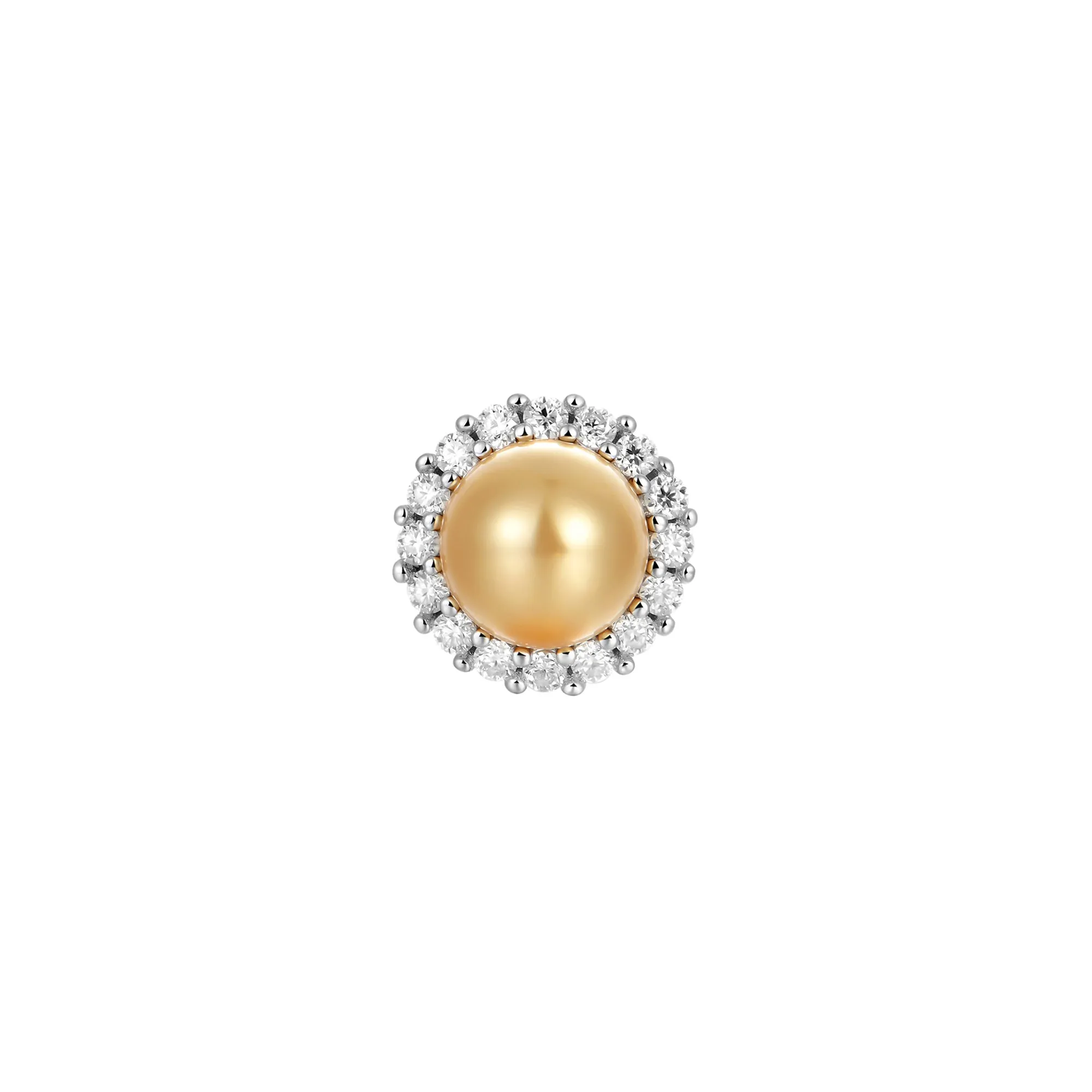 Moissanite Pearl Stud Earrings - Pair