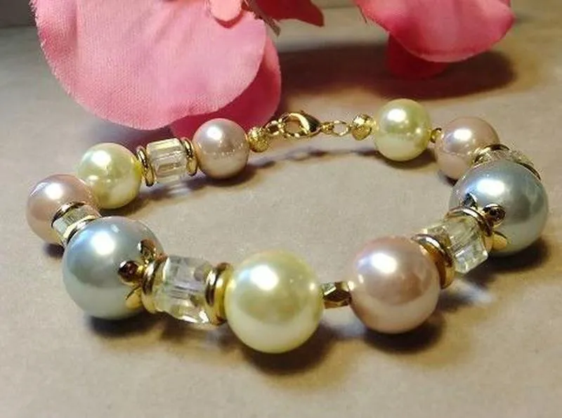 Mother of Pearl Bracelet with Crystals