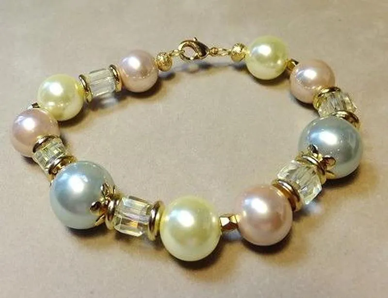 Mother of Pearl Bracelet with Crystals