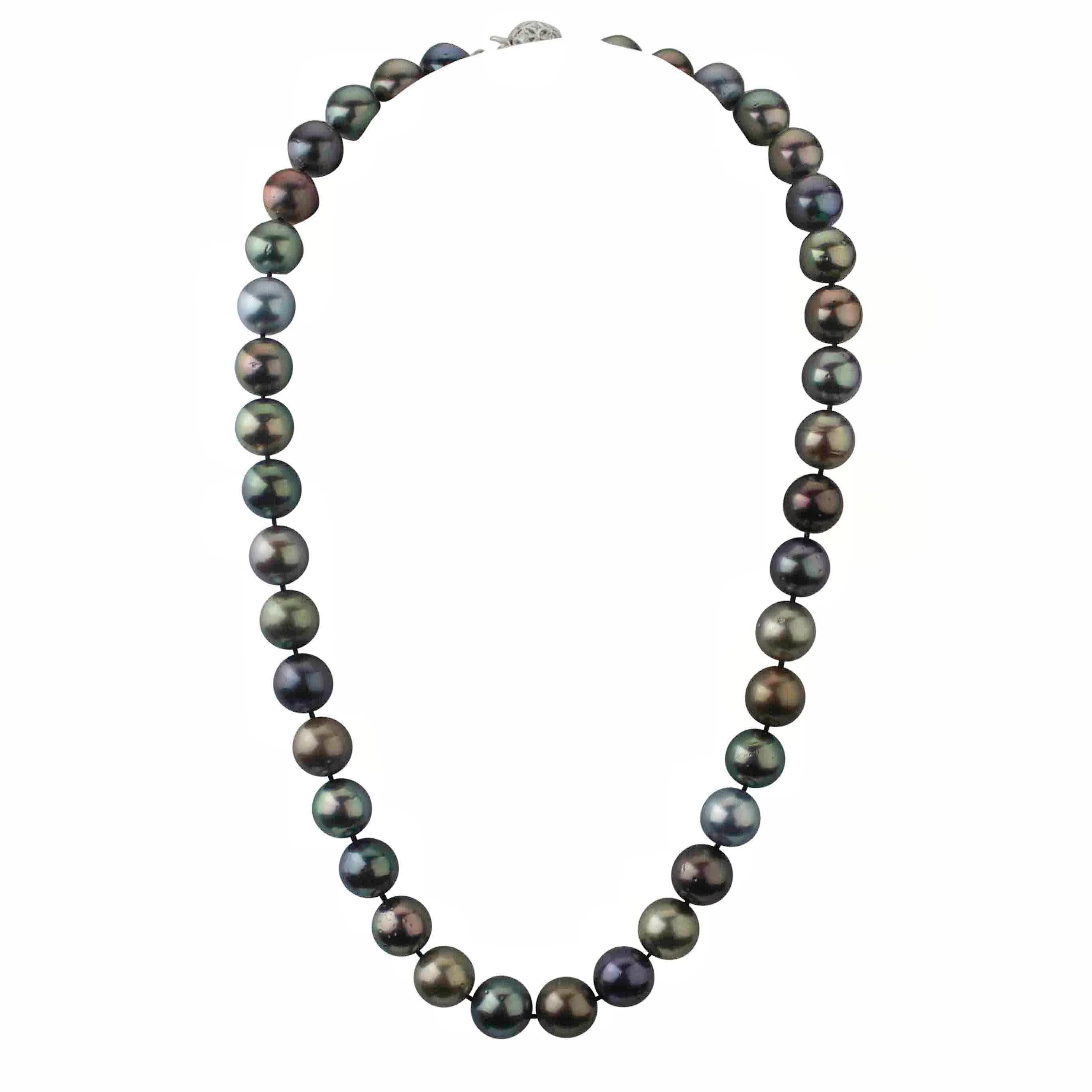 Multicolor Cultured 8-9mm Tahitian Pearl Single Strand Choker Necklace