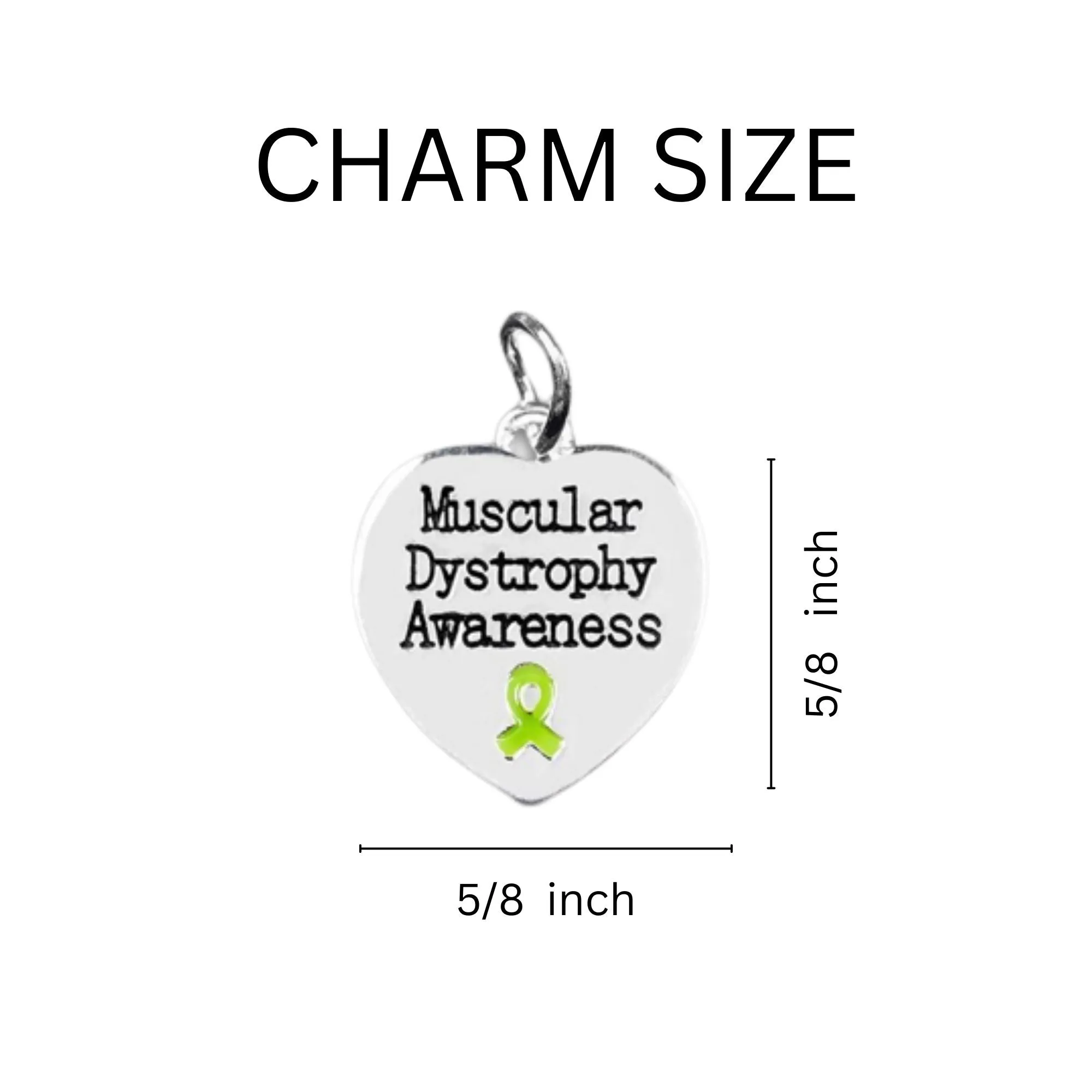 Muscular Dystrophy Awareness Lime Green Ribbon Heart Leather Cord Bracelets