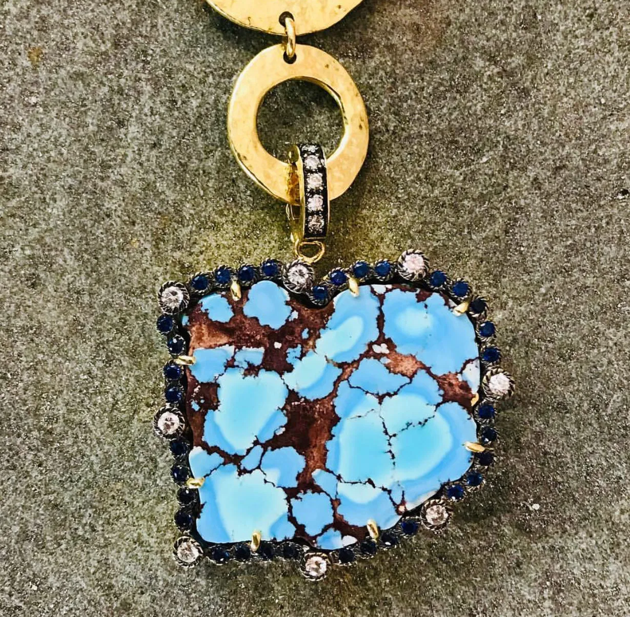 One-of-a-Kind Heart-Shaped Turquoise Heaven   Earth Charm