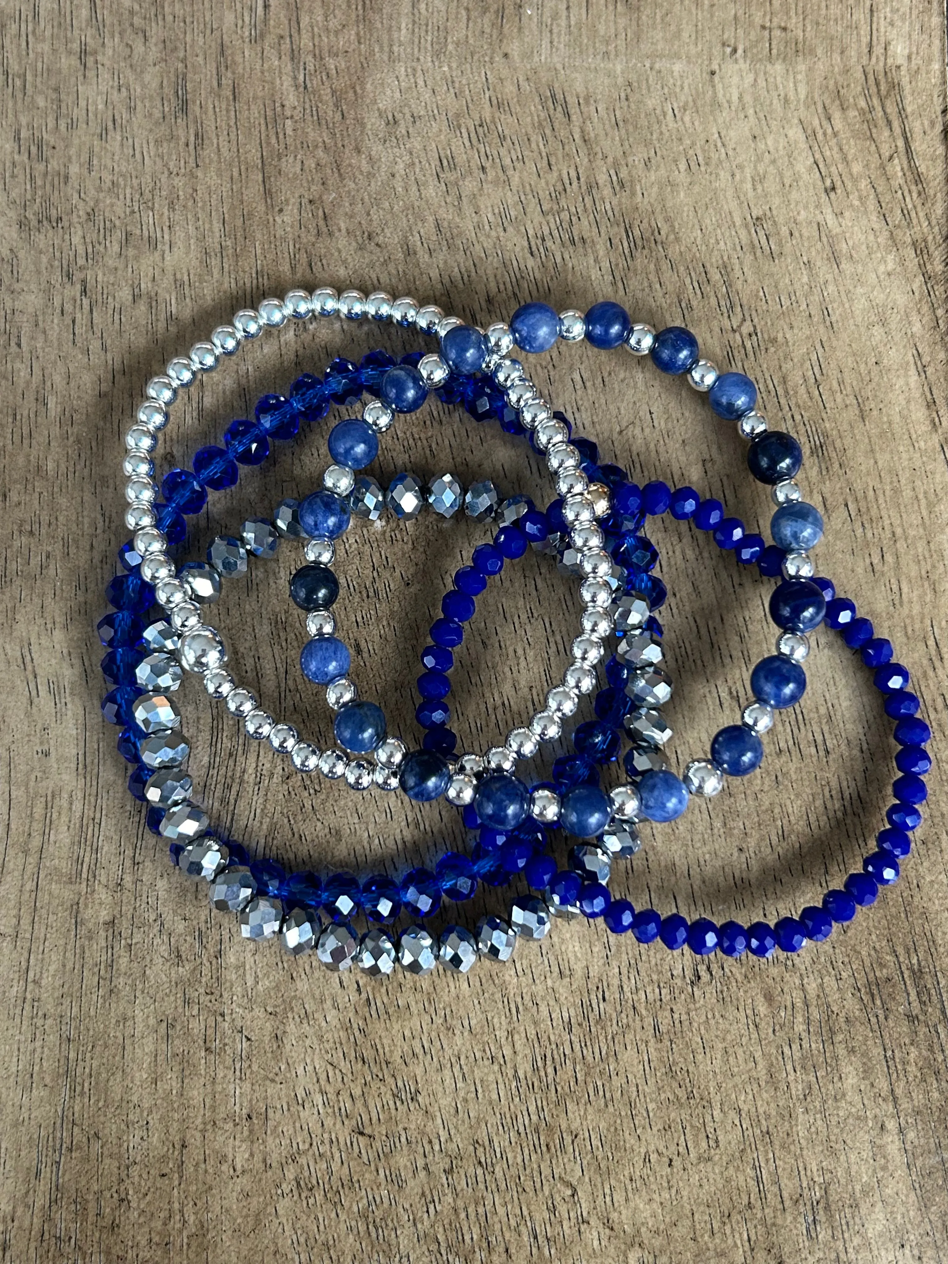 Party Blue Bracelet Stack Winter