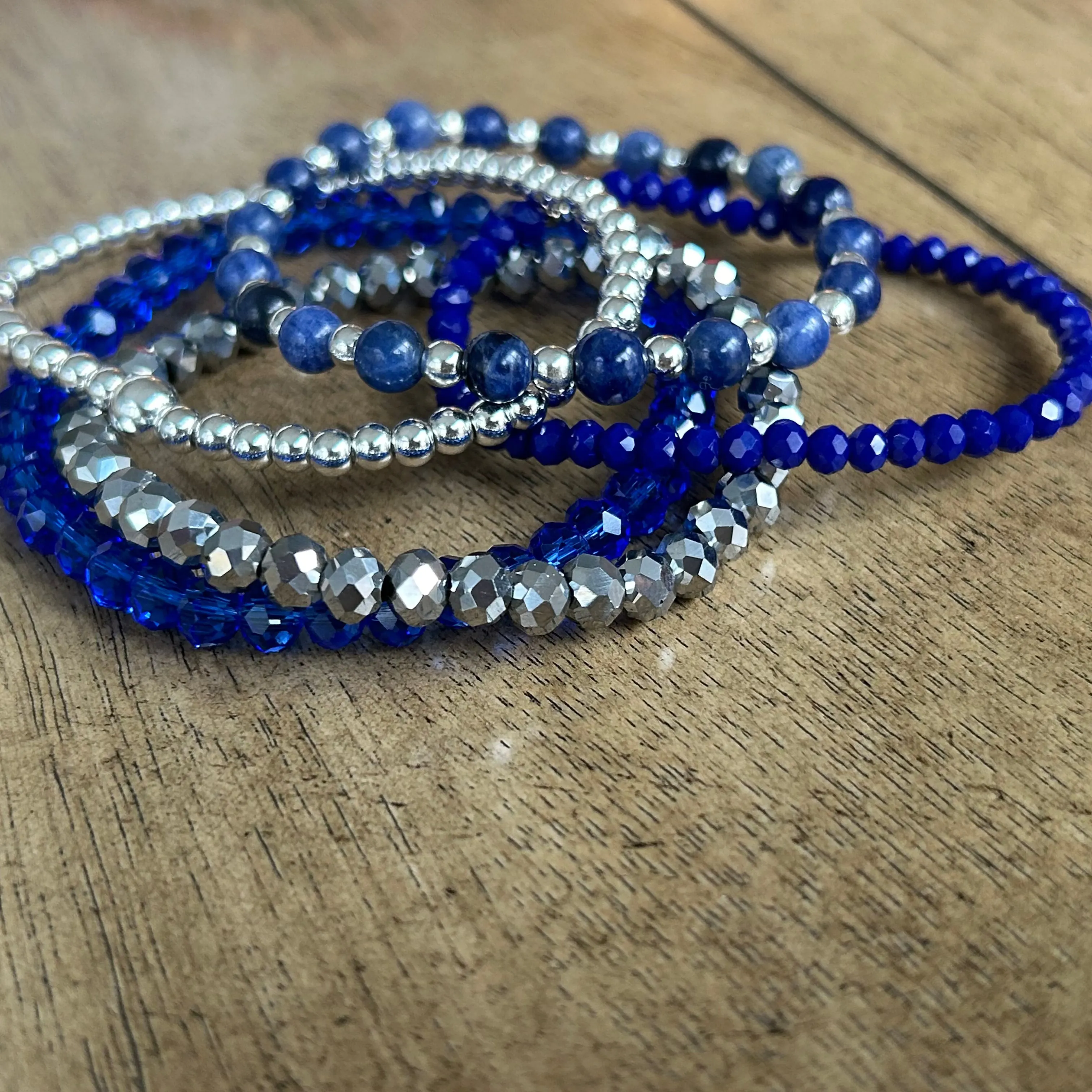 Party Blue Bracelet Stack Winter