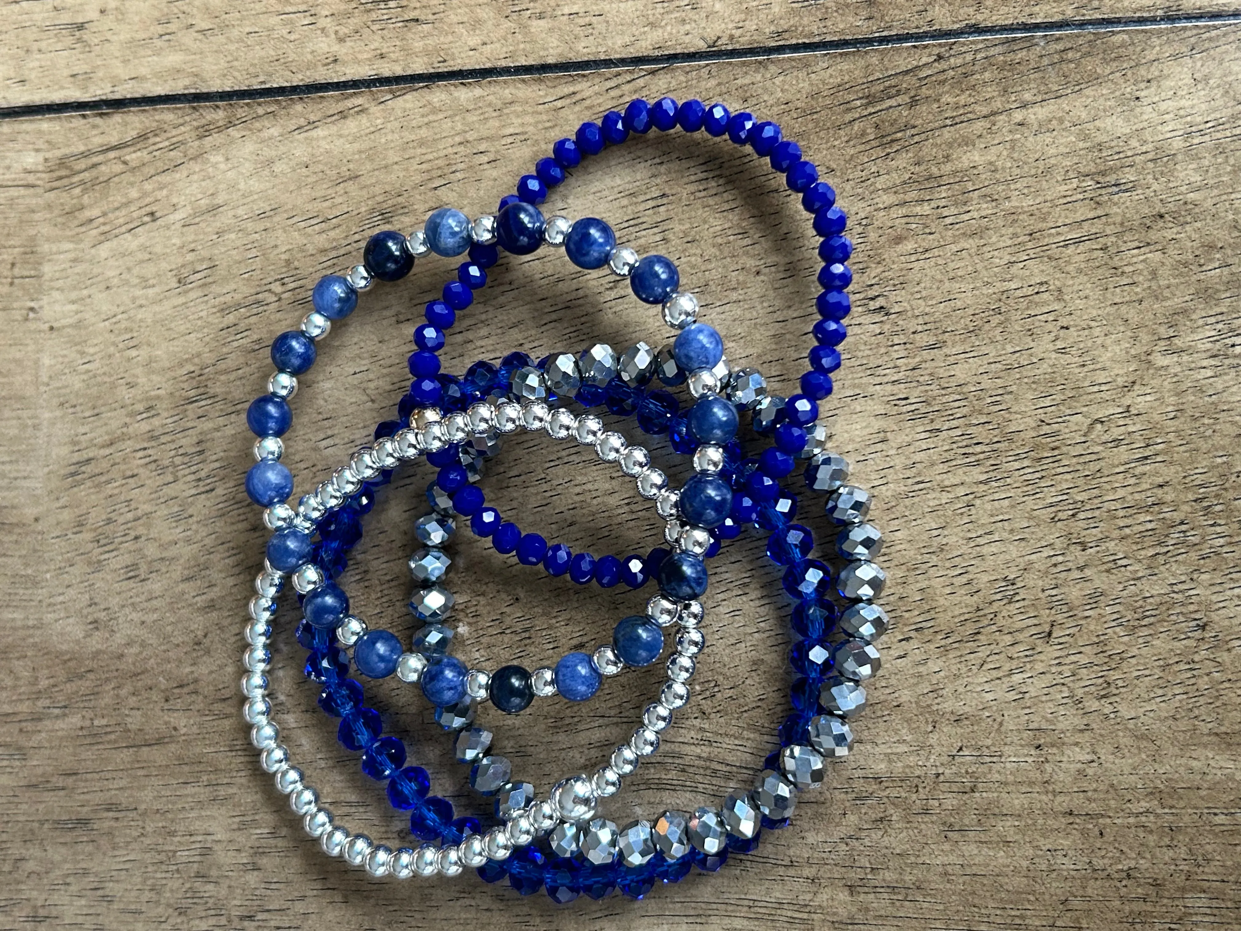 Party Blue Bracelet Stack Winter