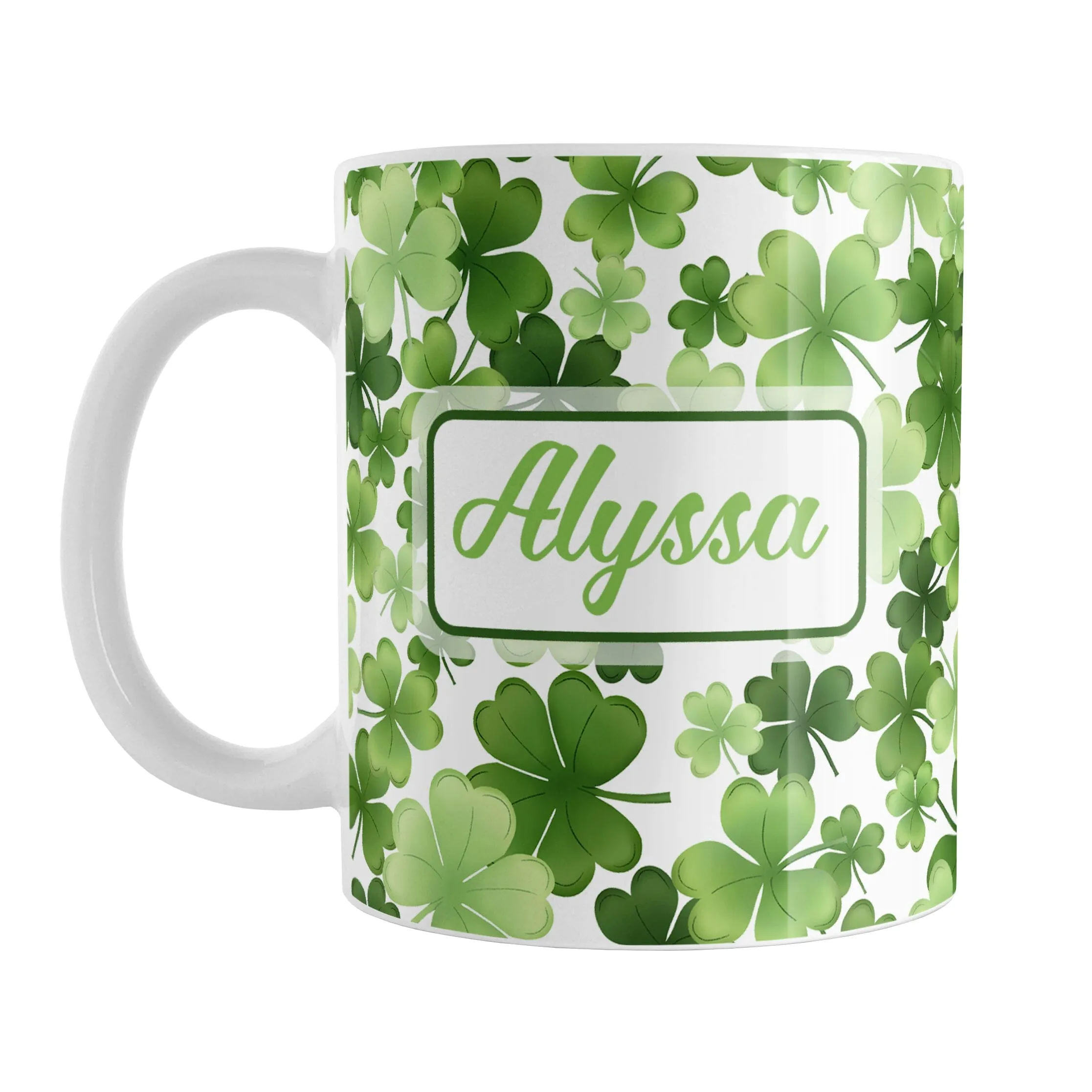 Personalized Shamrocks and 4-Leaf Clovers Mug