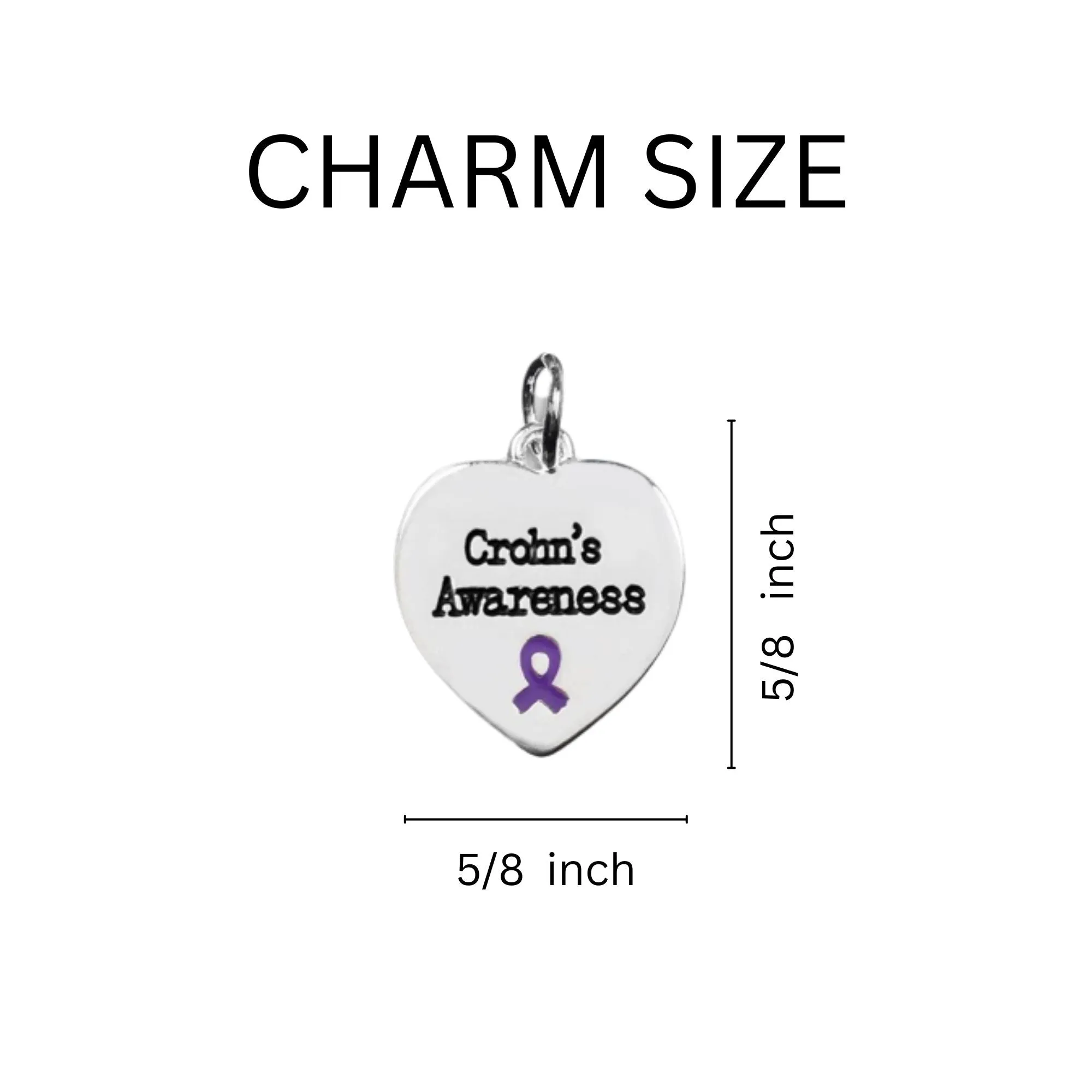 Purple Ribbon Crohn's Disease Awareness Heart Stretch Bracelets