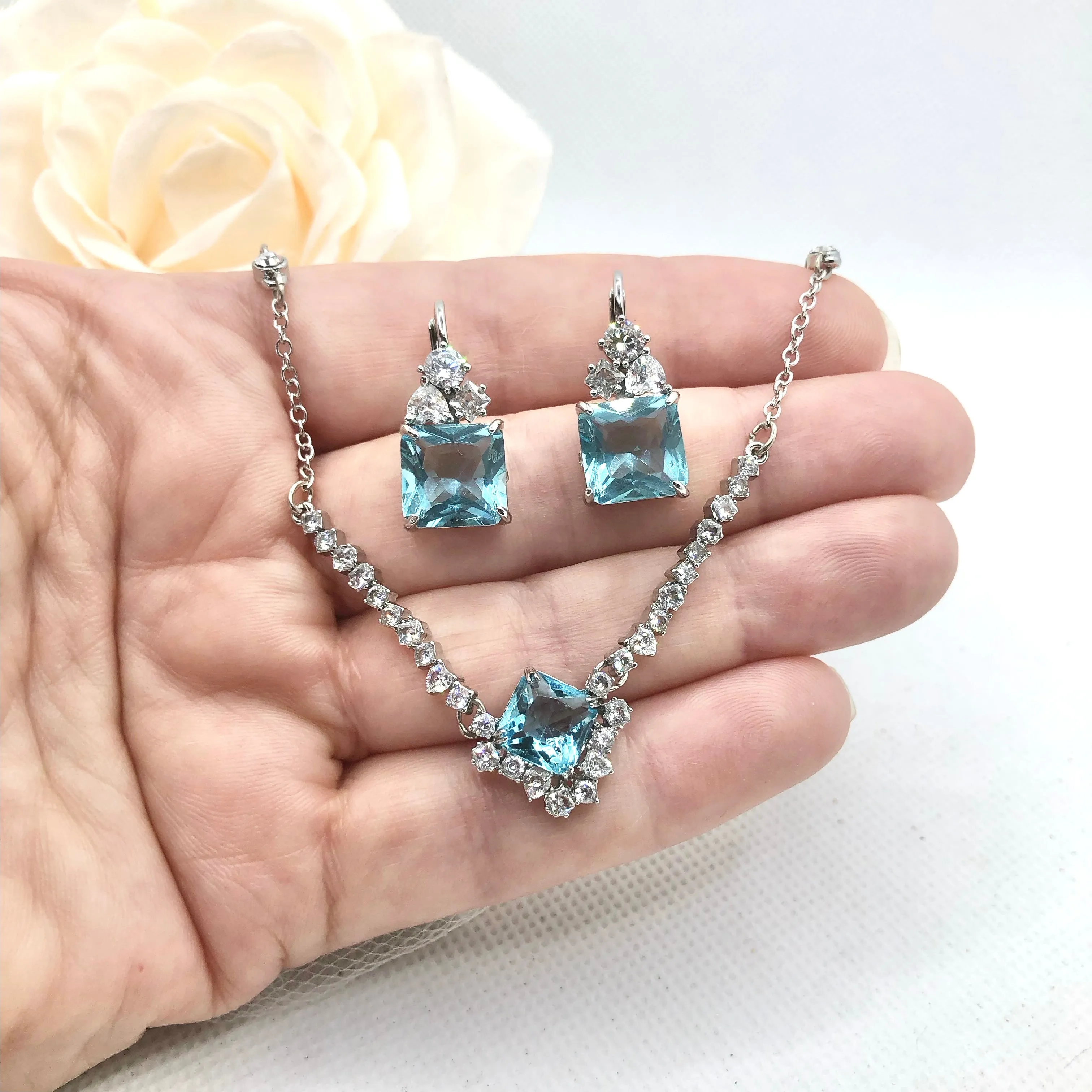 "Oceana" - Aqua Blue Bridal Jewelry Set