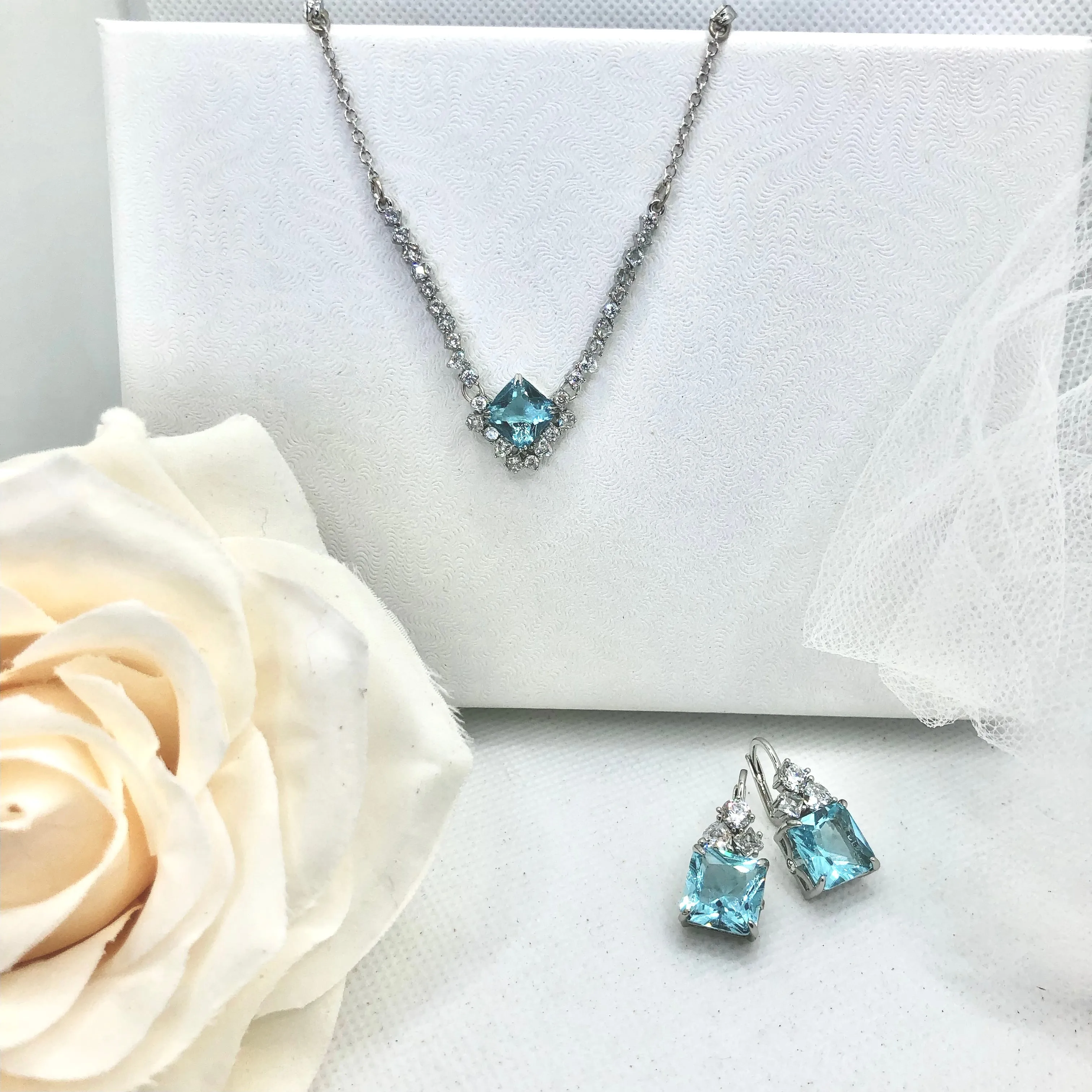 "Oceana" - Aqua Blue Bridal Jewelry Set