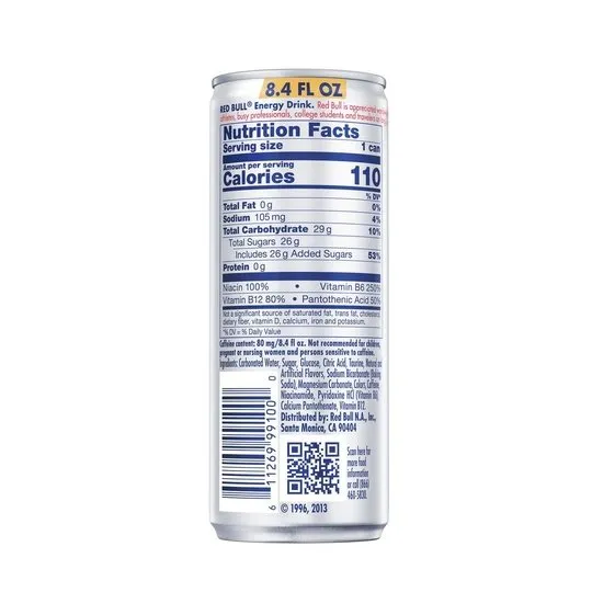 Red Bull Energy Drink, 8.4 fl oz, Pack of 4 Cans