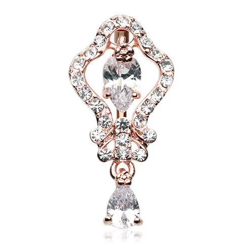 Reverse Hera Belly Dangle with Rose Gold Plating