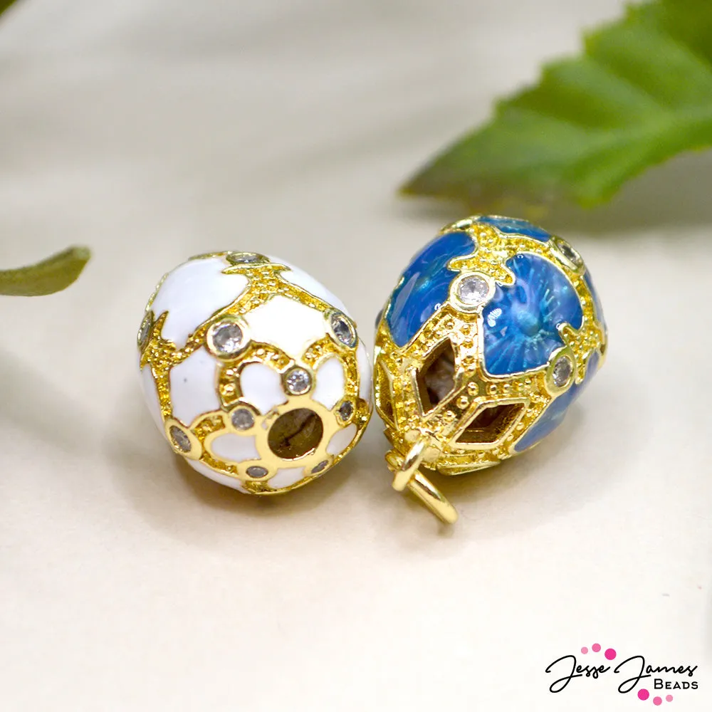 Rhinestone Egg Droplet Pendants