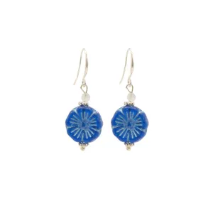 Rosie Fox Aquamarine Gemstone Blue Pansy Earrings