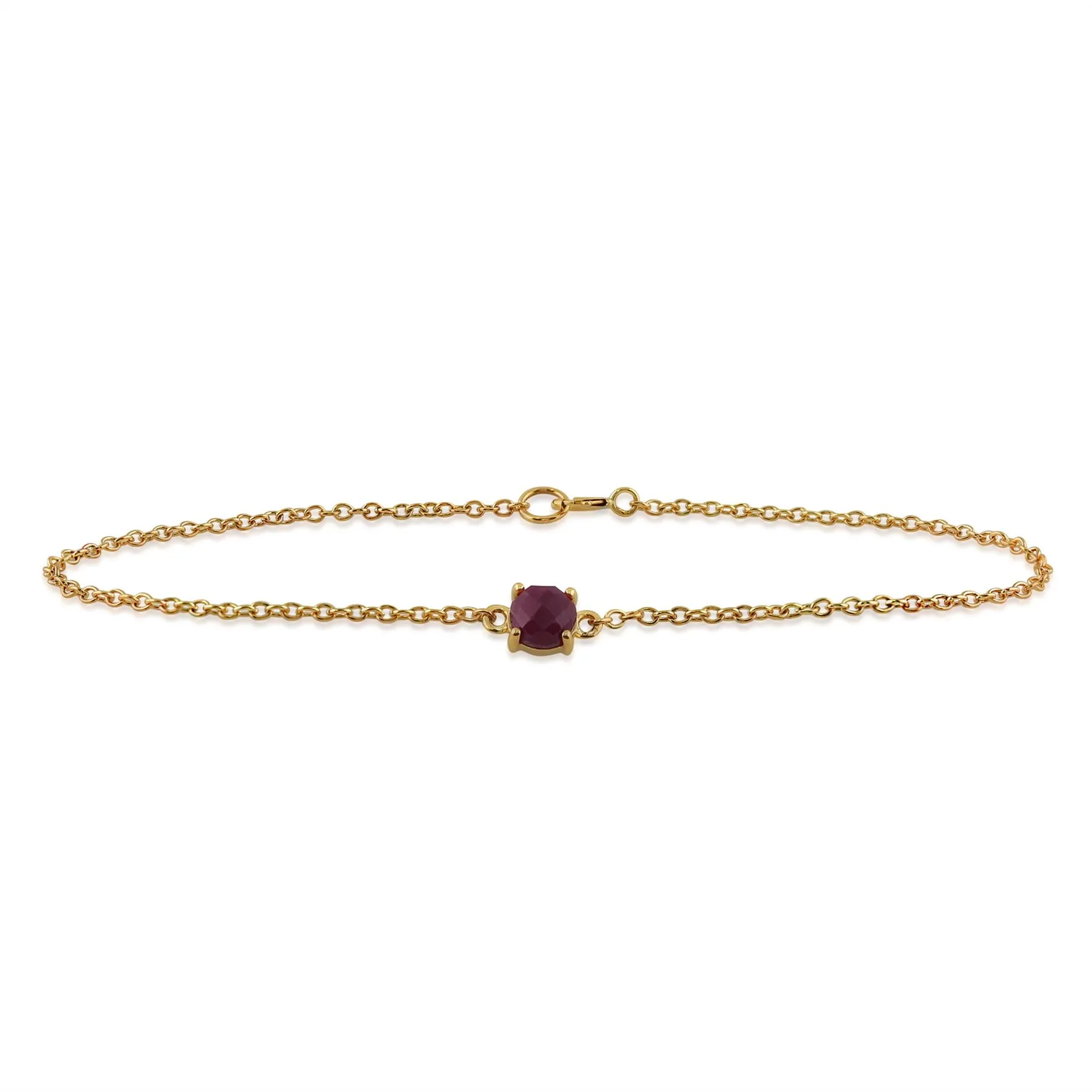 Rubin Solitär Ketten Armband in 9ct Gelb Gold