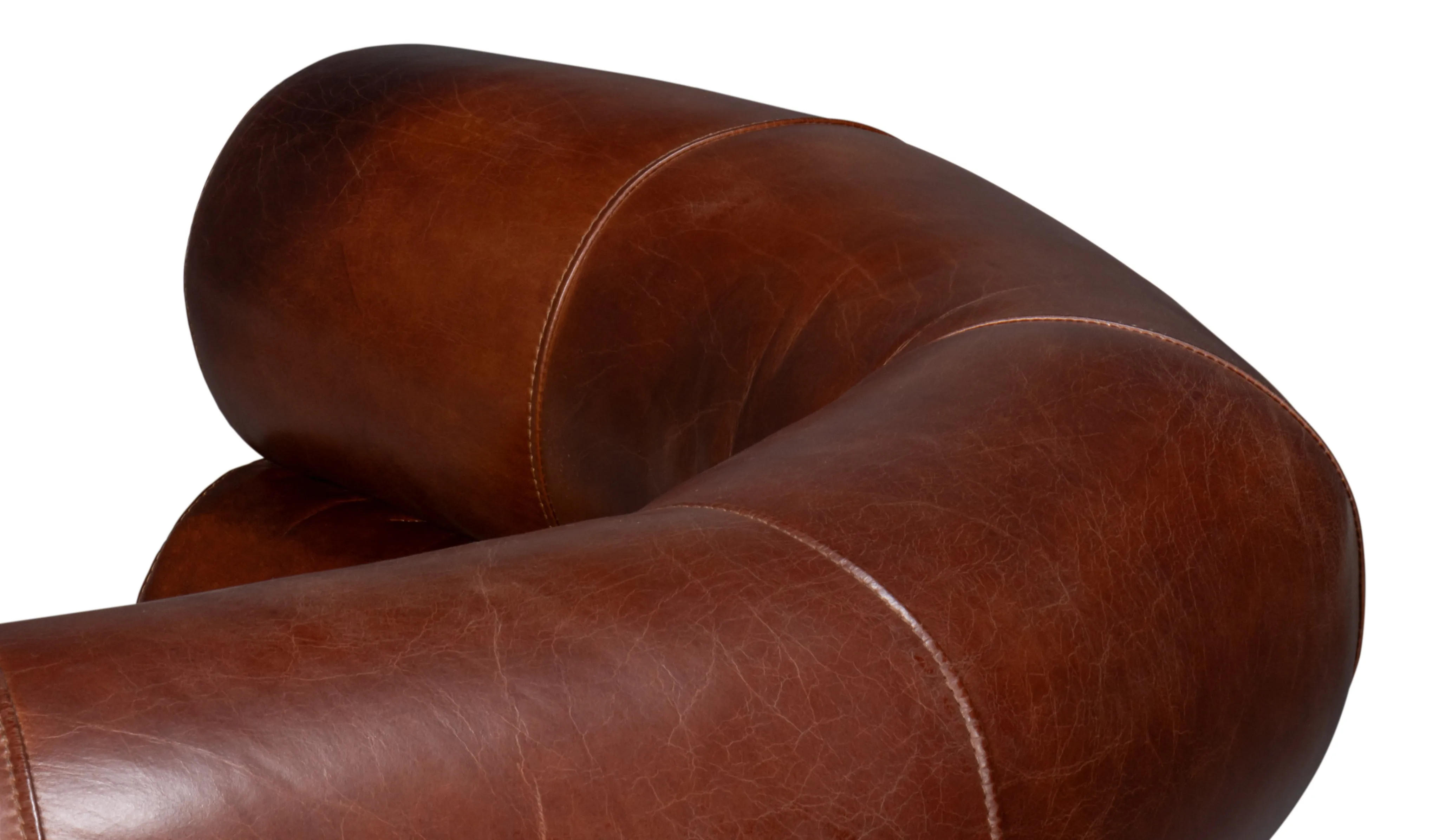 Sarreid - Rondo Leather Swivel Chair Brown - Brown - Contemporary