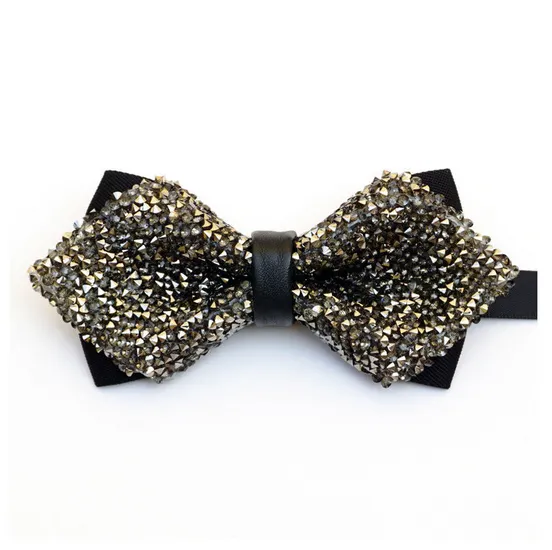 Silver and Charcoal, Sparkling, Party, Diamond Tip, Bow Tie