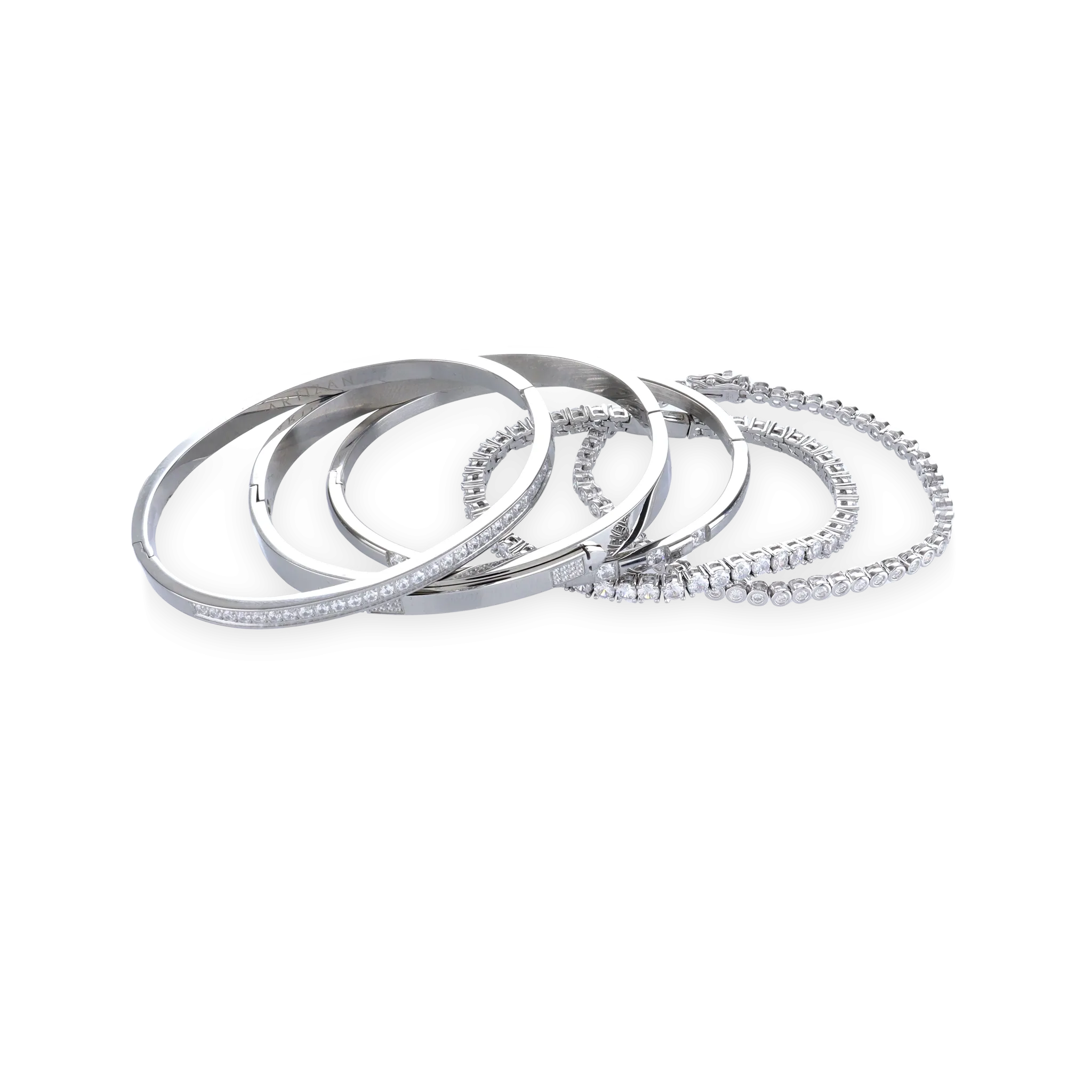 SILVER GEAR BRACELET STACK