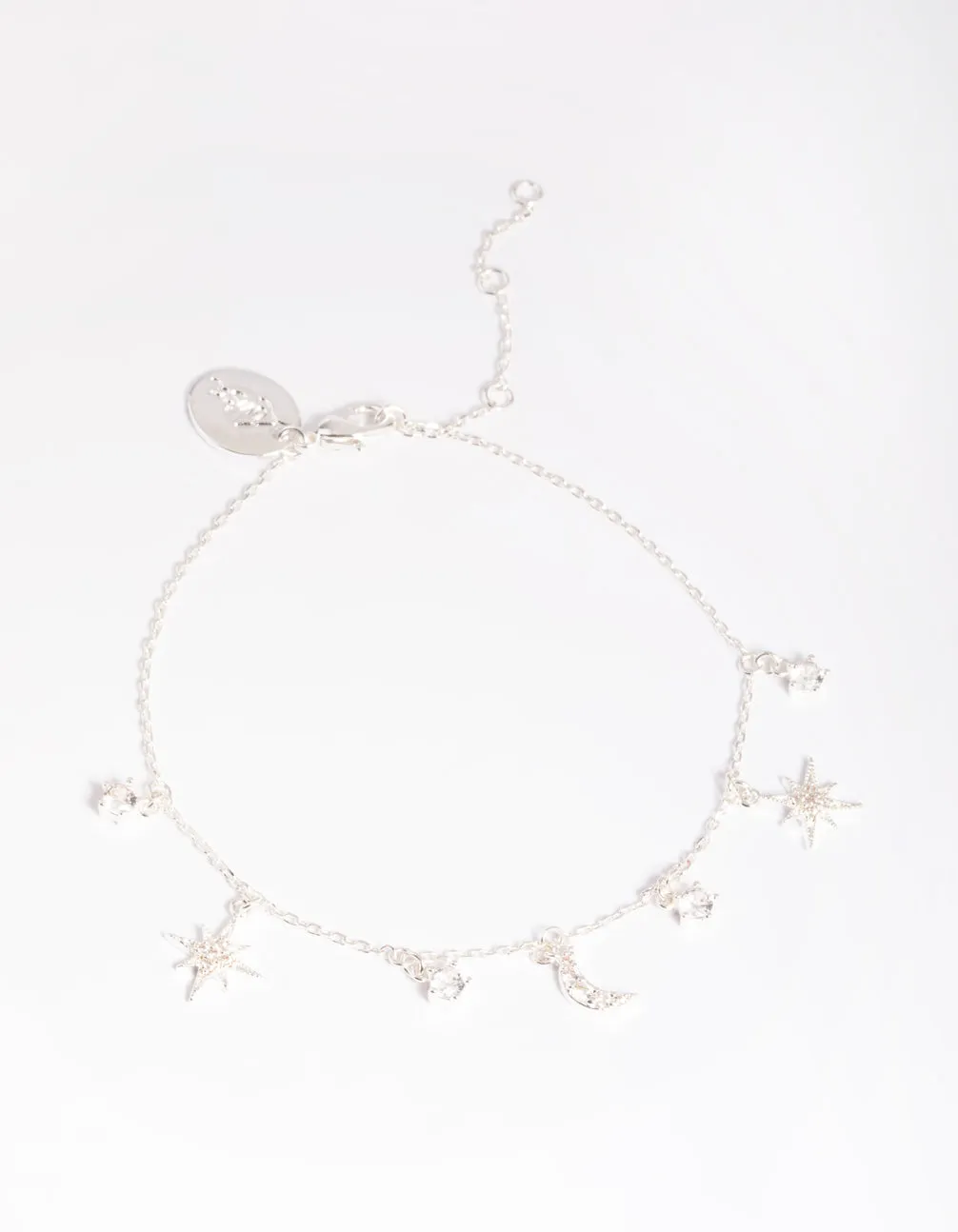 Silver Plated Celestial Star Charm Bracelet