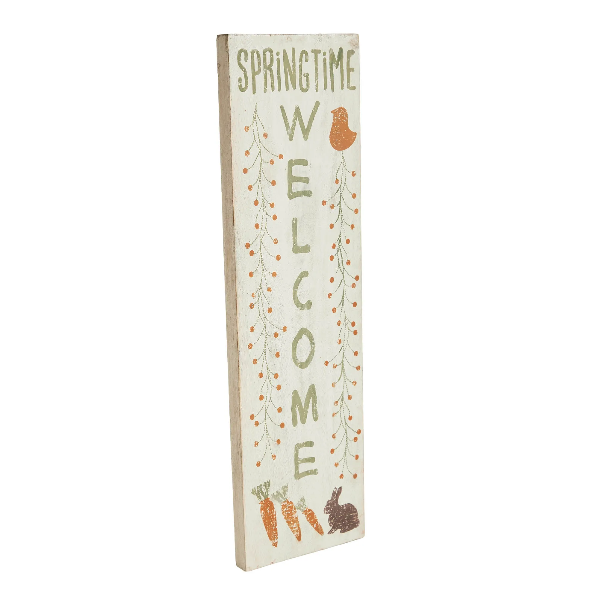 Springtime Welcome Wooden Sign 20x6