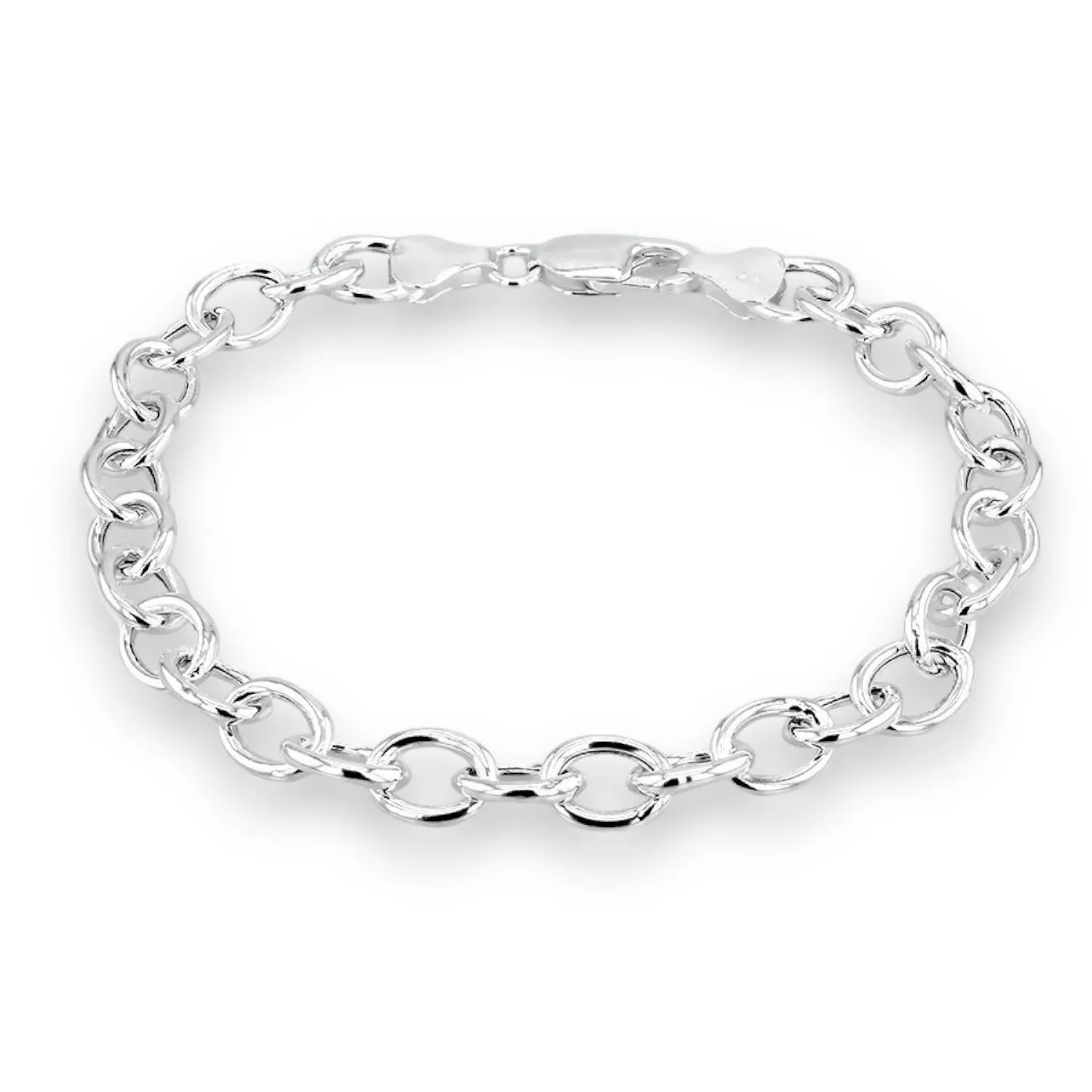 Sterling Silver Belcher Rolo Bracelet, 9mm Classic Style, 8", Great Value Gift - Gift Box Included