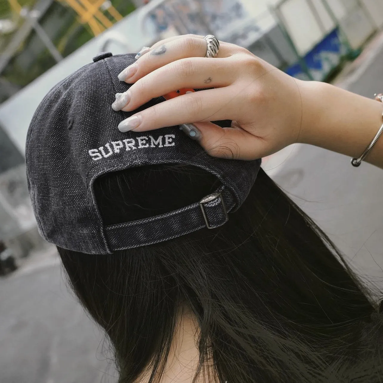 Supreme Pigment S Logo 6-Panel Cap Black