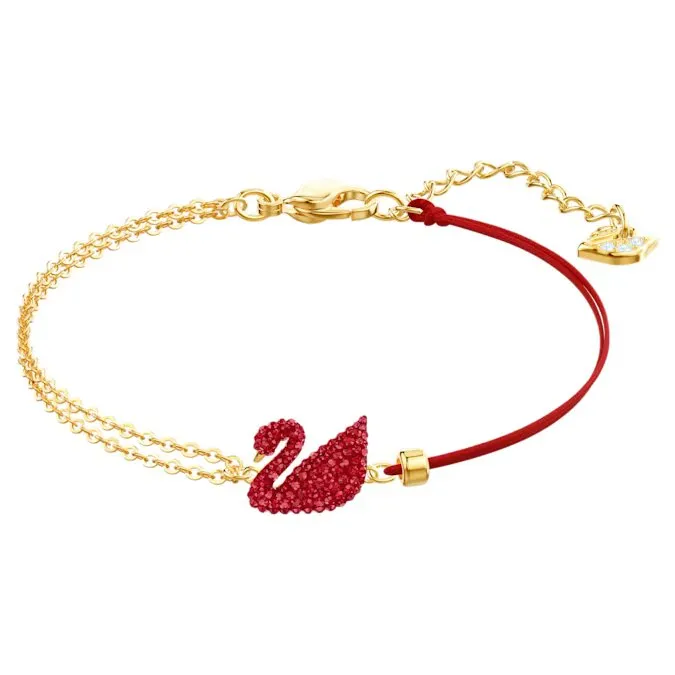 SWAROVSKI Iconic Swan bracelet 5465403, Swan, Red, Gold-tone plated