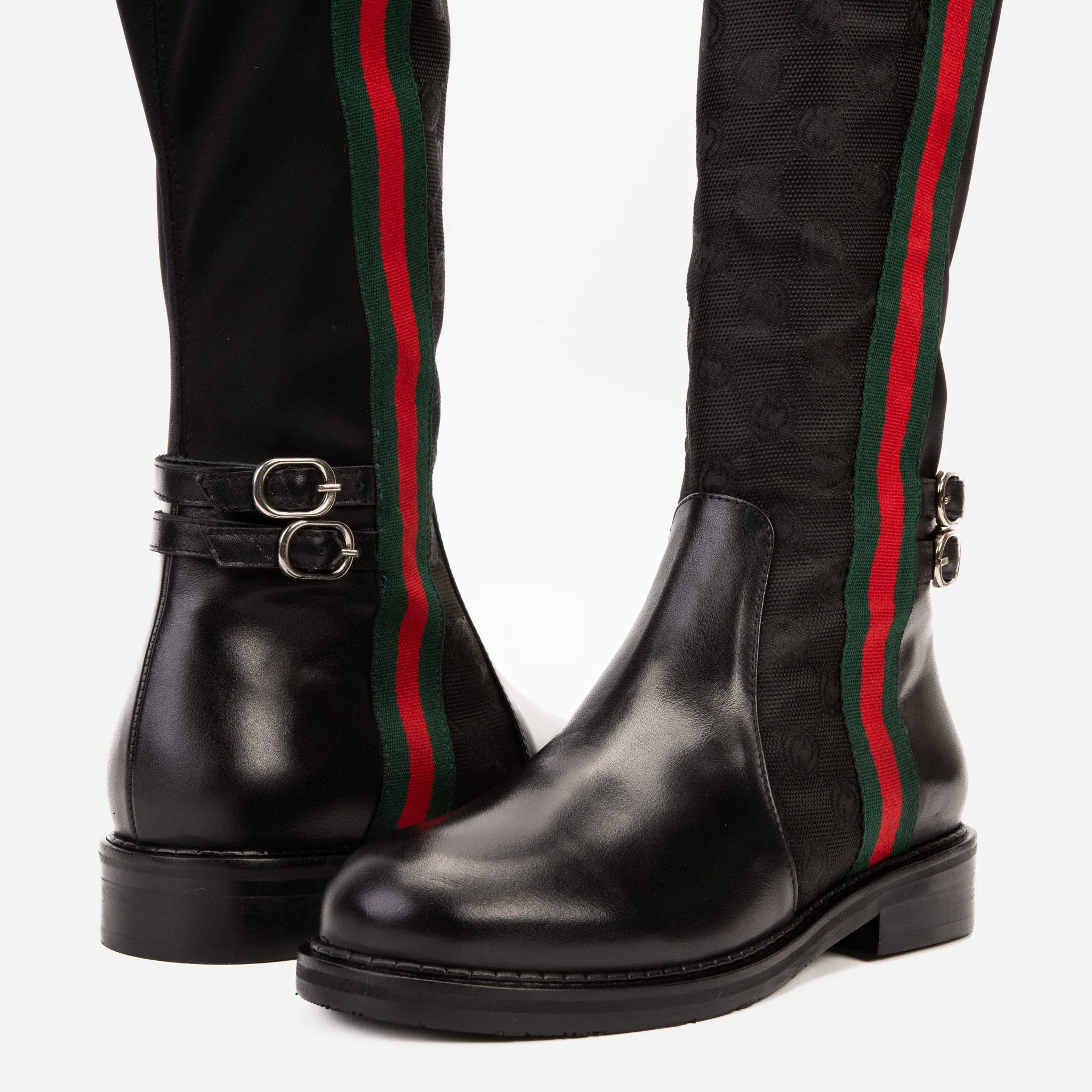 The Gallant Black Leather Knee-High Boot