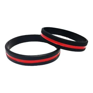 Thin Red Line Silicone Bracelet