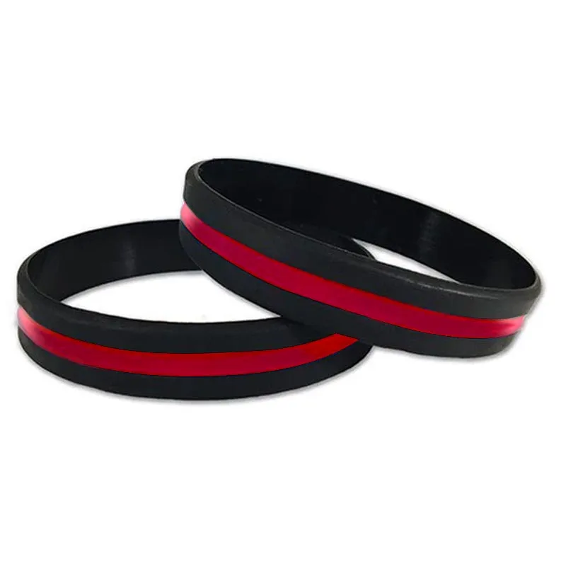 Thin Red Line Silicone Bracelet