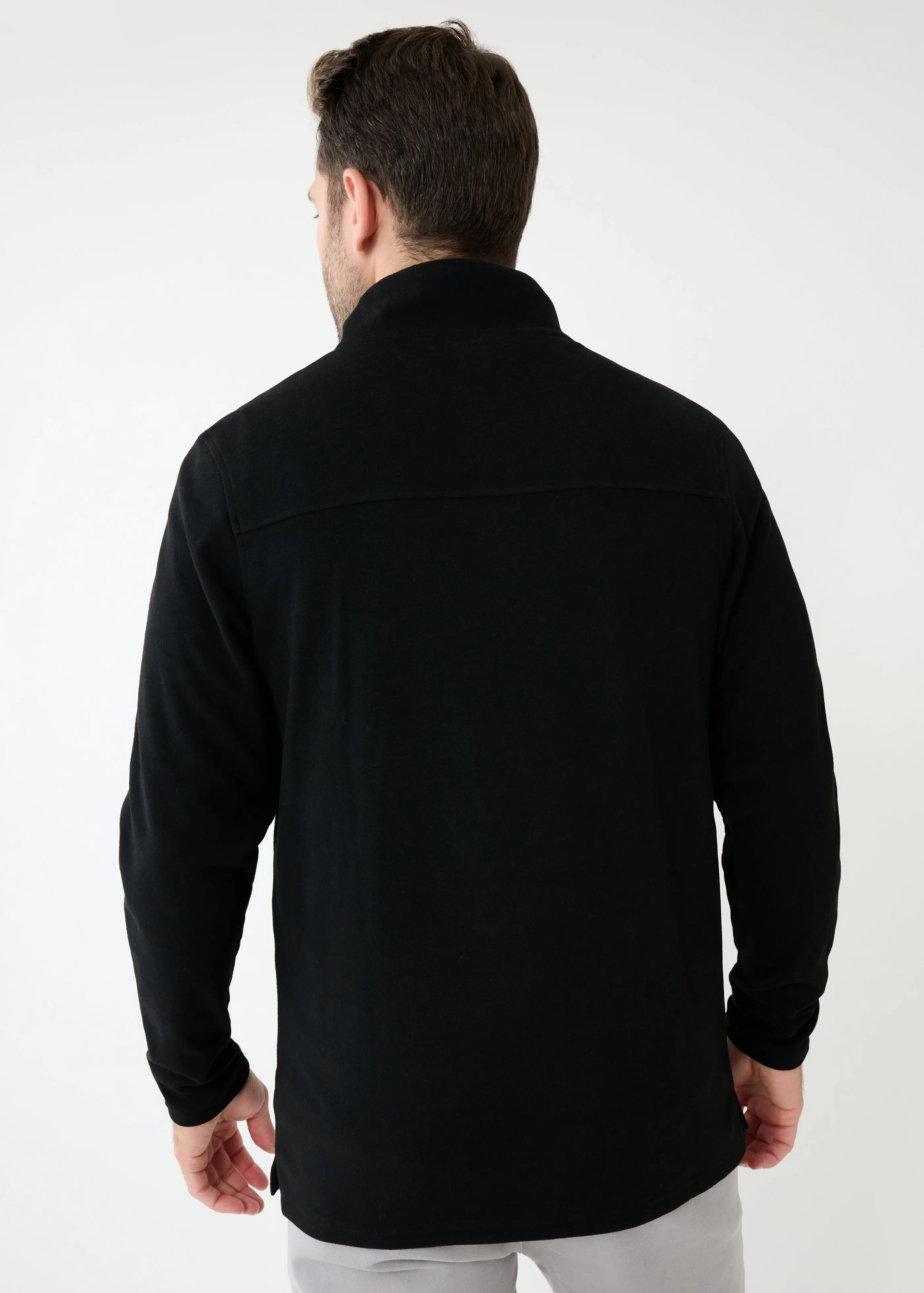 Triblend Stretch Quarter-Zip | Black